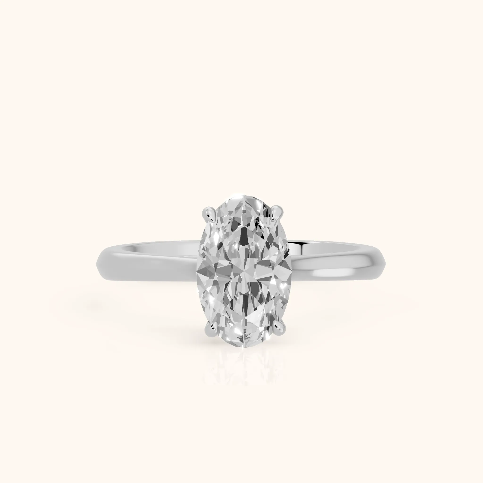 Kalia Knife Edge Solitaire Oval Diamond Engagement Ring in Platinum — view 1