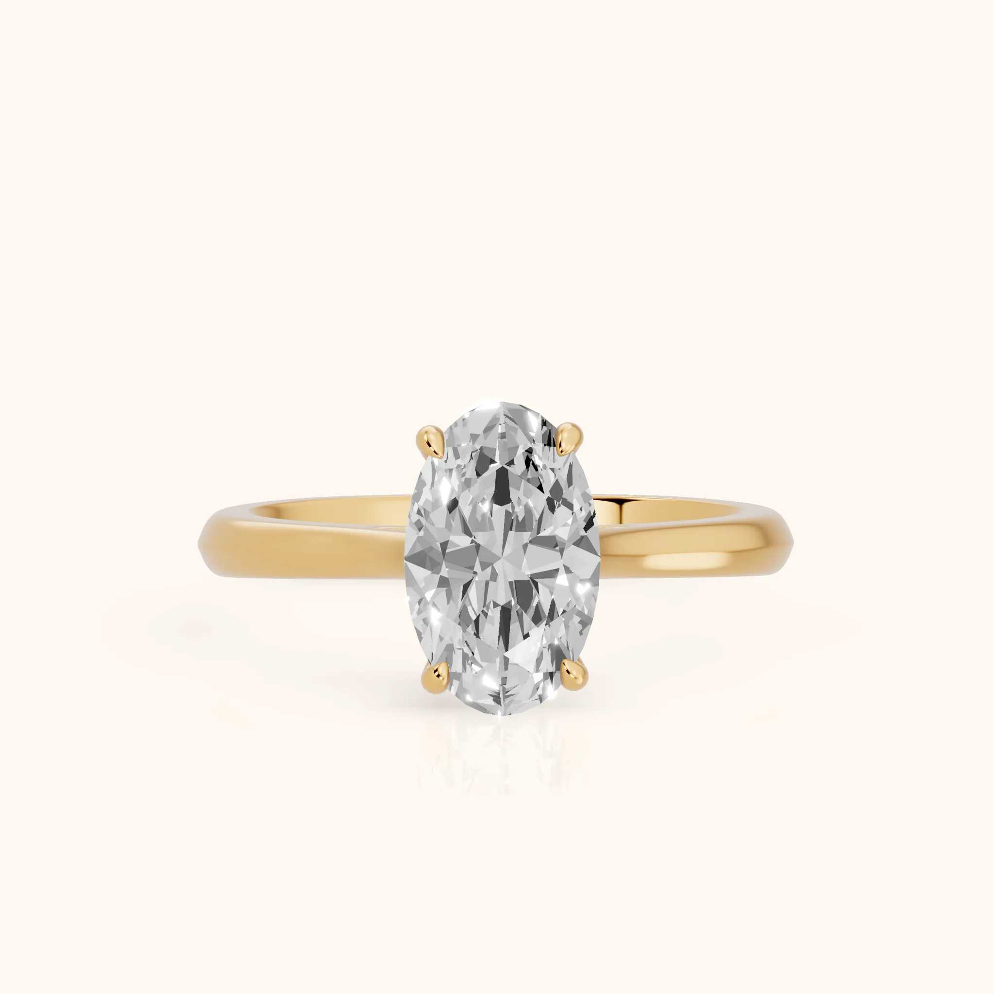 Kalia Knife Edge Solitaire Oval Diamond Engagement Ring in Yellow Gold — view 1
