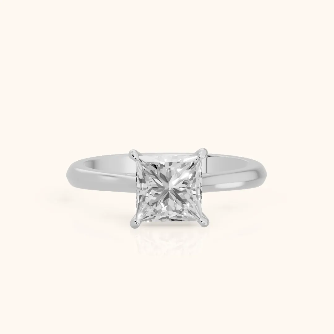 Kalia Knife Edge Solitaire Princess Diamond Engagement Ring in Platinum — view 2