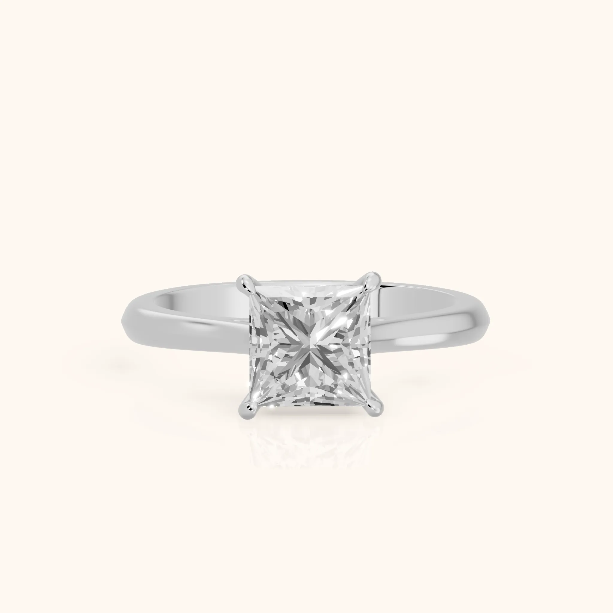 Kalia Knife Edge Solitaire Princess Diamond Engagement Ring in Platinum — view 1