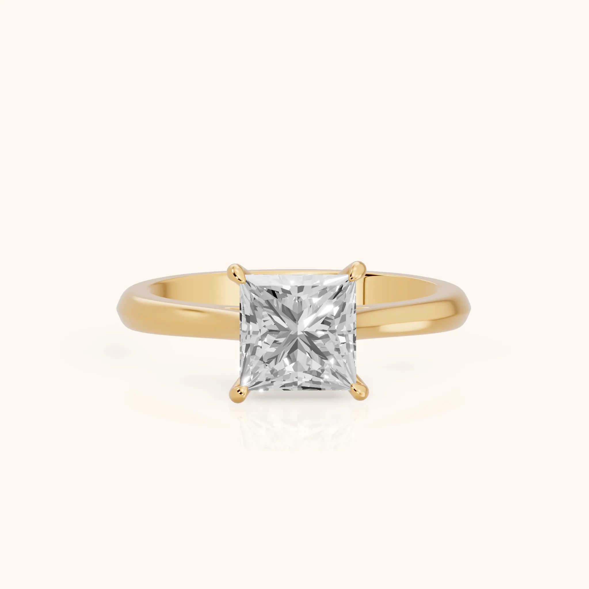 Kalia Knife Edge Solitaire Princess Diamond Engagement Ring in Yellow Gold — view 1