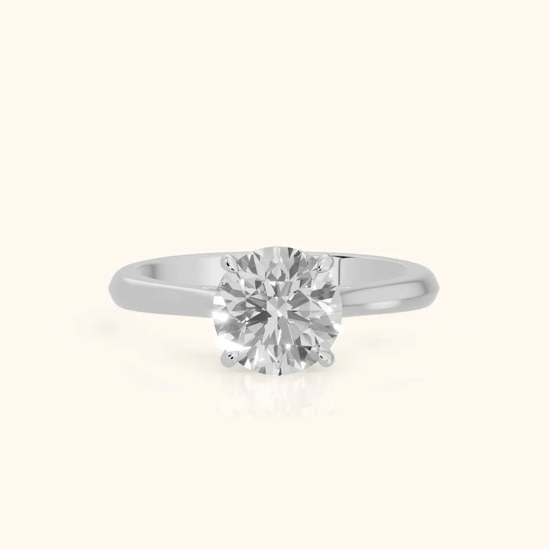 Kalia Knife Edge Solitaire Round Diamond Engagement Ring in Platinum — view 2