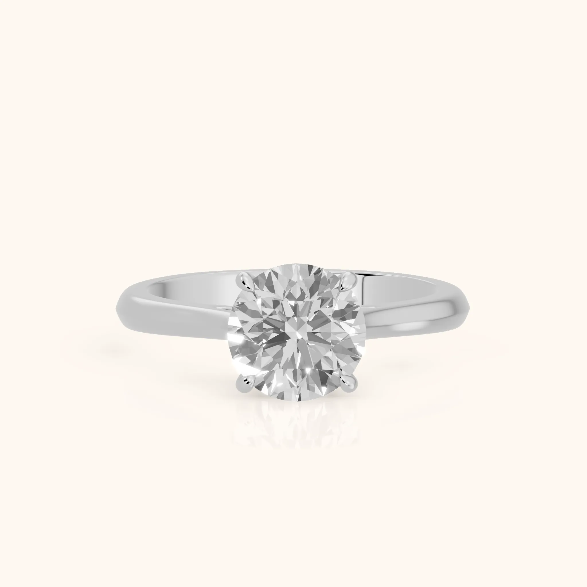 Kalia Knife Edge Solitaire Round Diamond Engagement Ring in Platinum — view 1