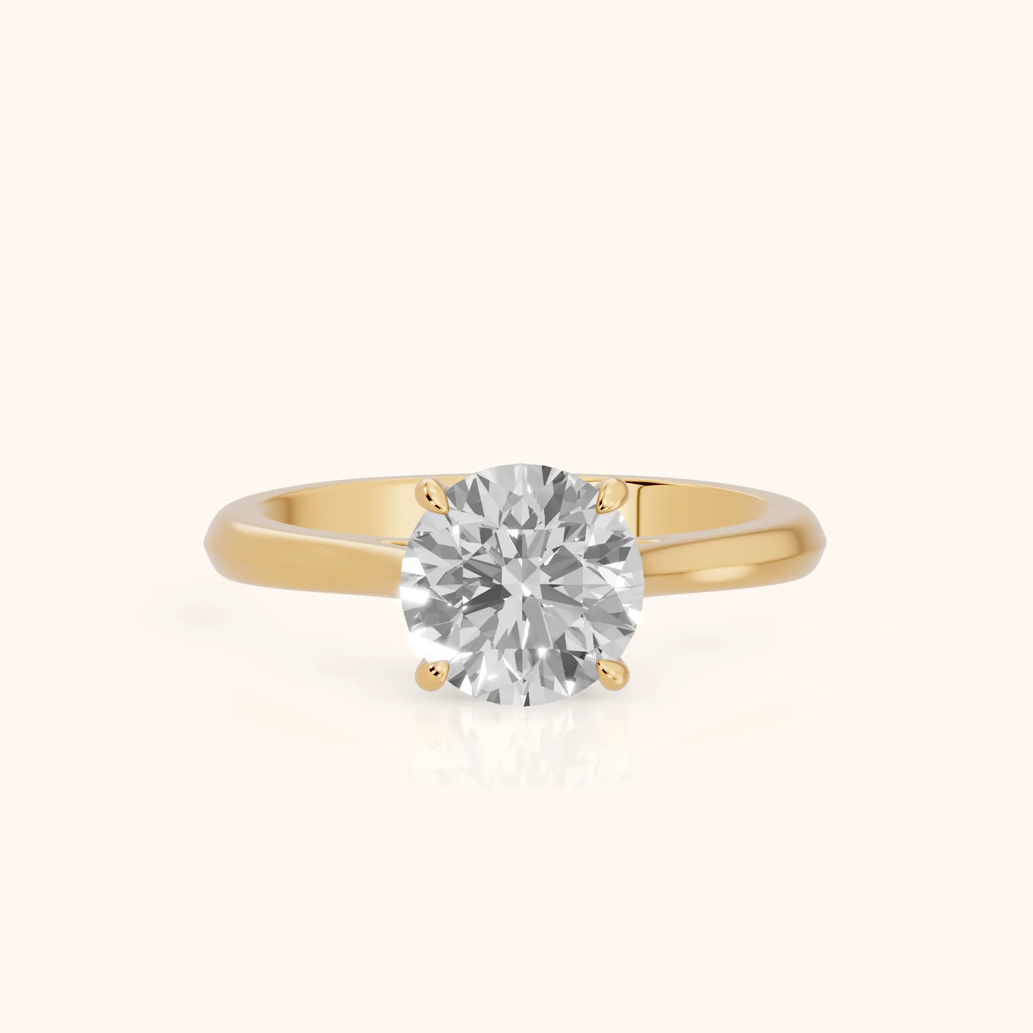 Kalia Knife Edge Solitaire Round Diamond Engagement Ring in Yellow Gold — view 1