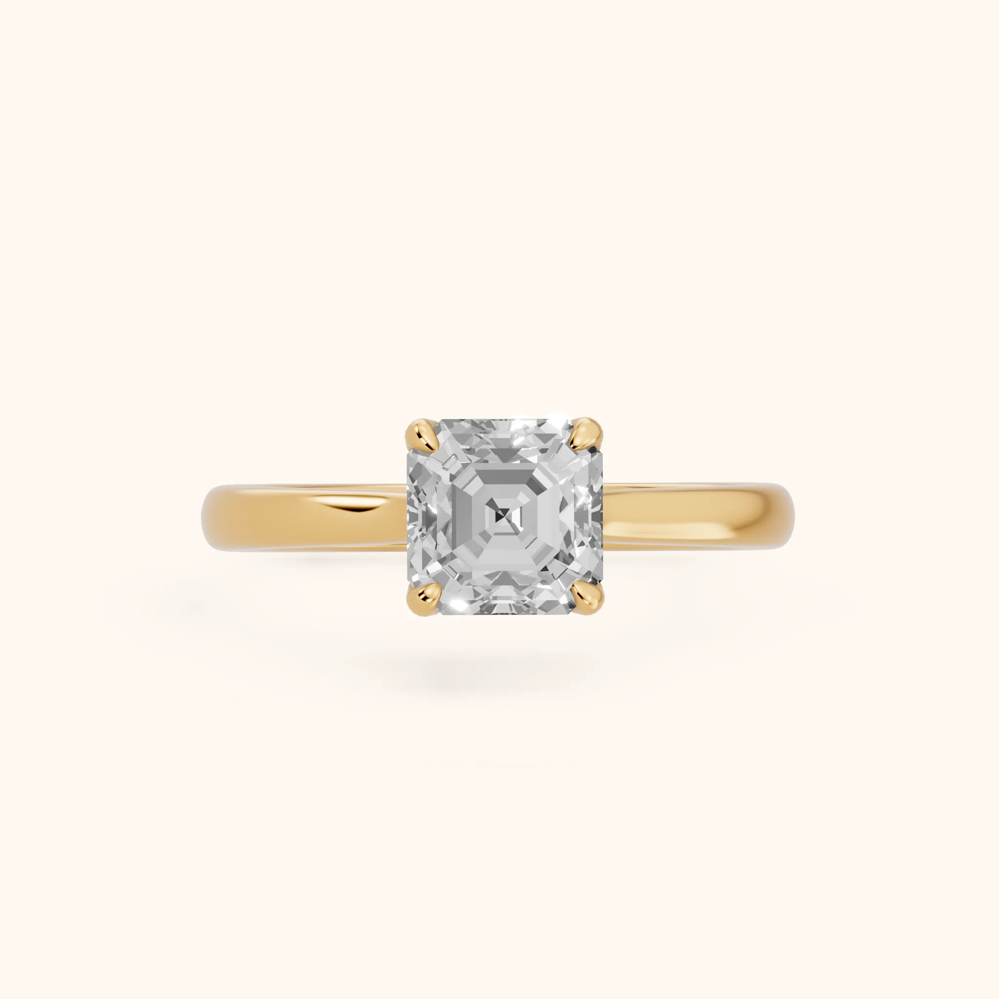 Mena Hidden Halo Asscher Diamond Engagement Ring in Yellow Gold — view 1