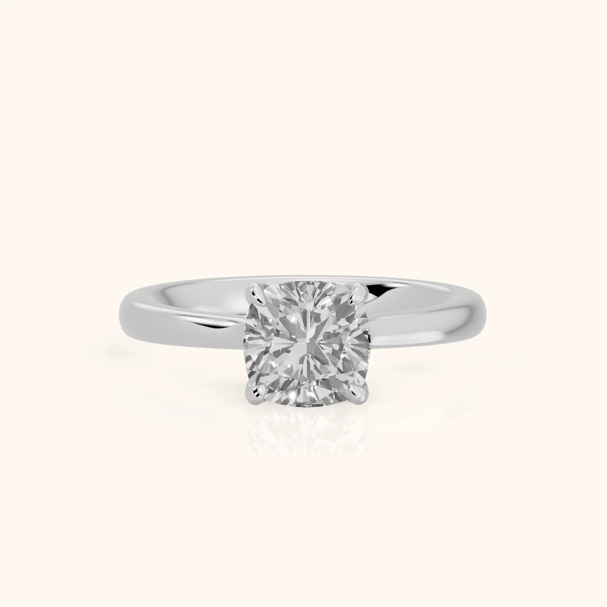 Mena Hidden Halo Cushion Diamond Engagement Ring in Silver — view 1