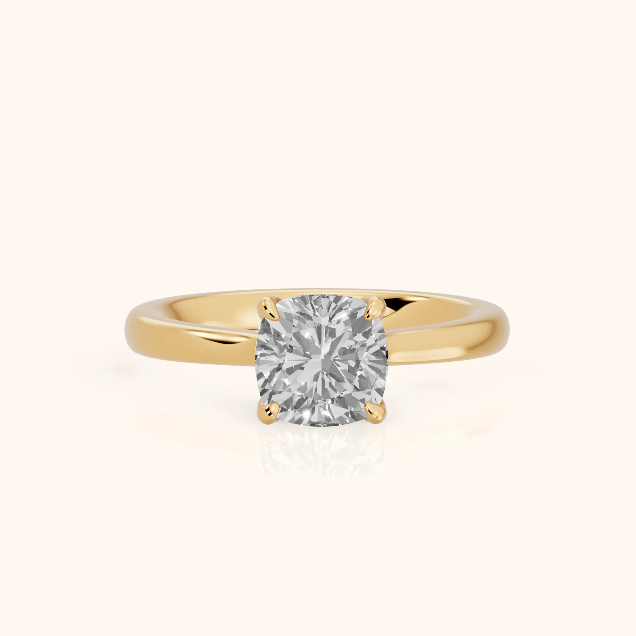 Mena Hidden Halo Cushion Diamond Engagement Ring in Yellow Gold — view 1