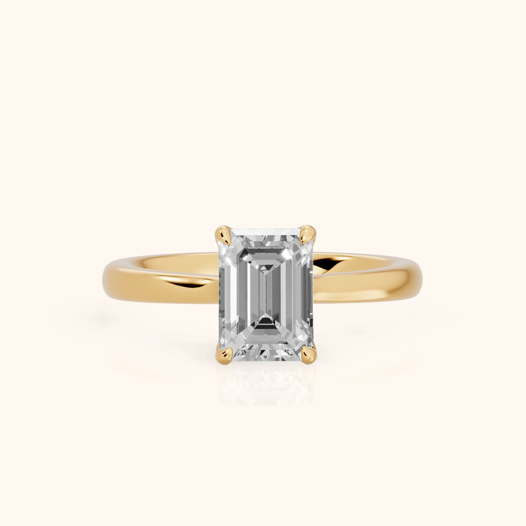 Mena Hidden Halo Emerald Diamond Engagement Ring in Yellow Gold — view 1