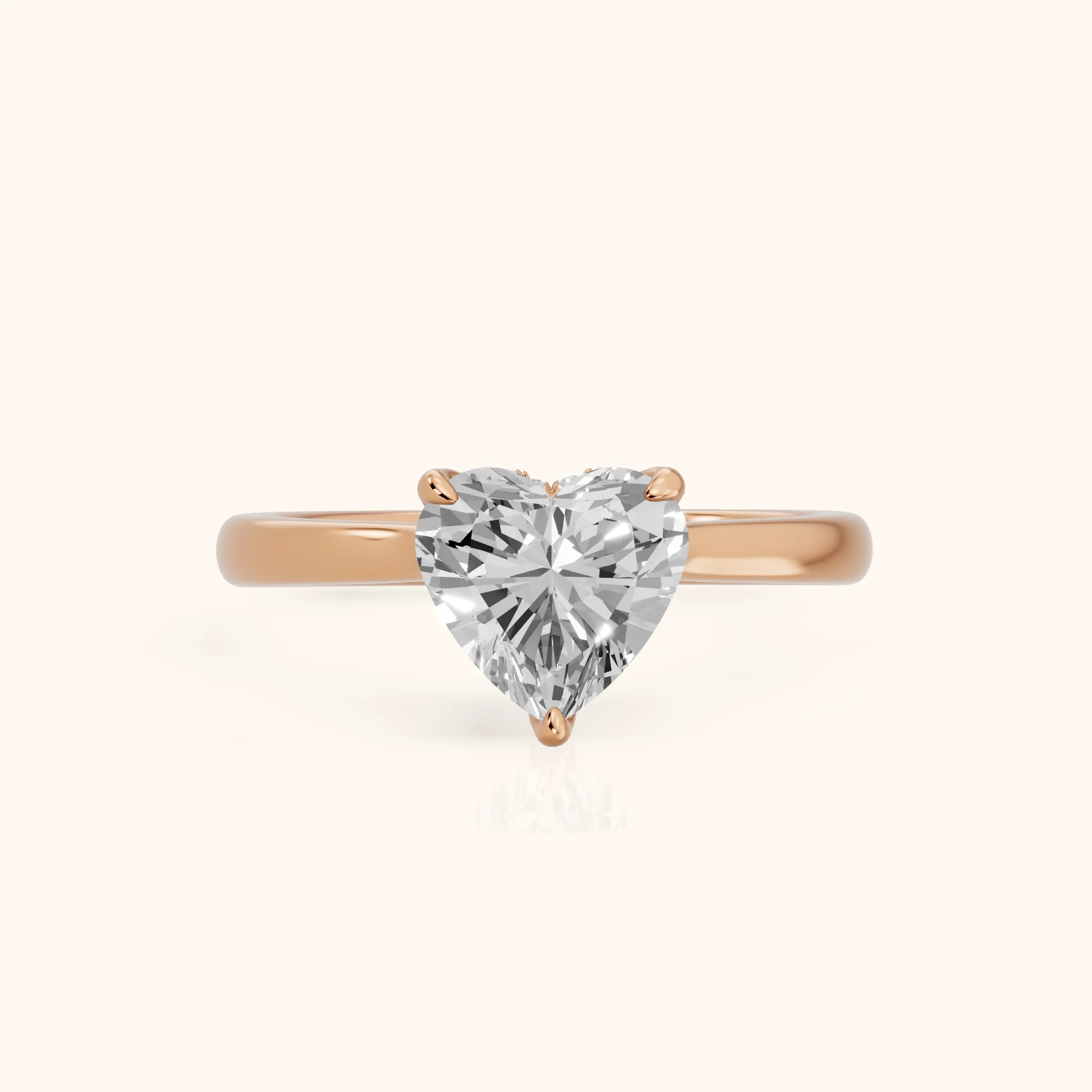Mena Hidden Halo Heart Diamond Engagement Ring in Rose Gold — view 1