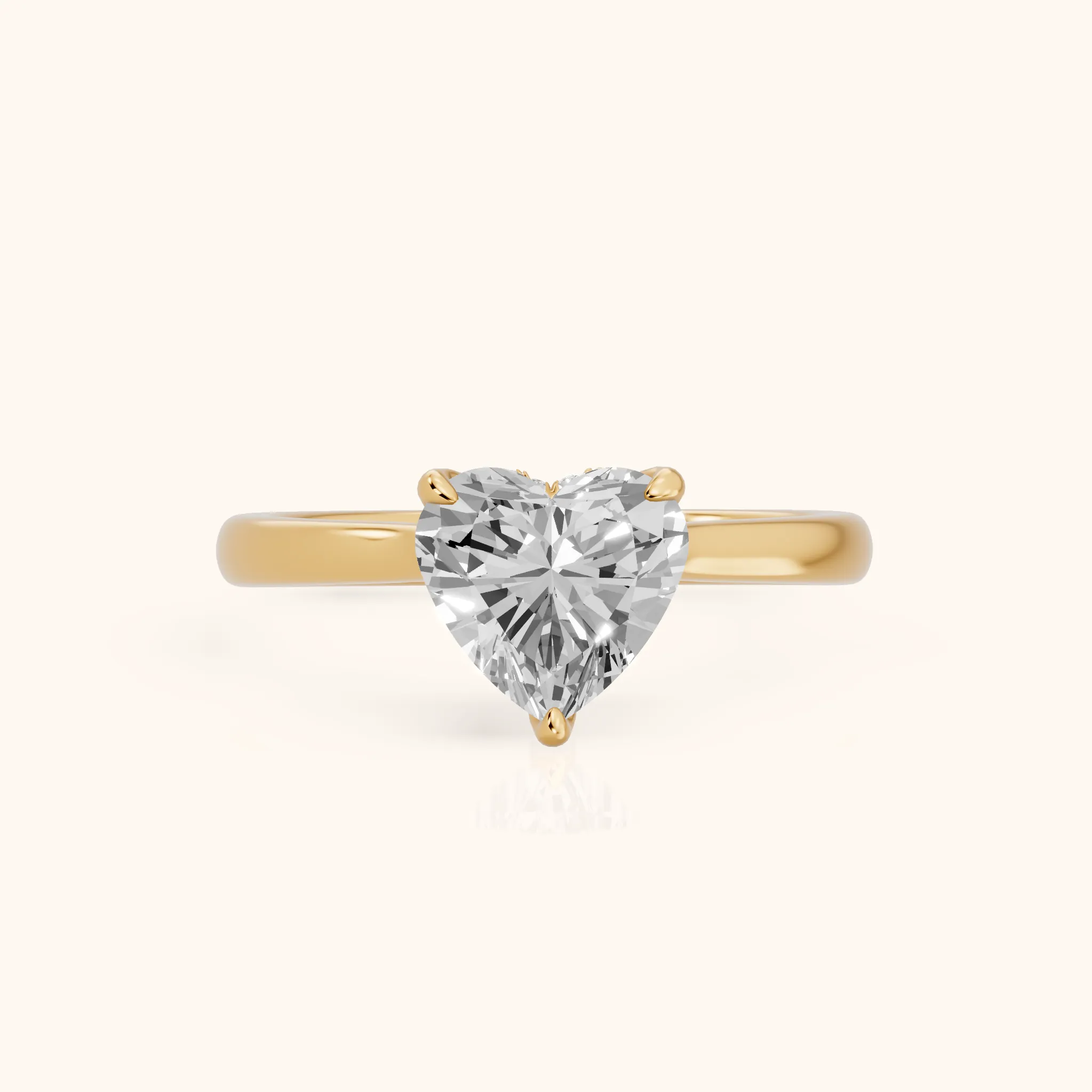 Mena Hidden Halo Heart Diamond Engagement Ring in Yellow Gold — view 1