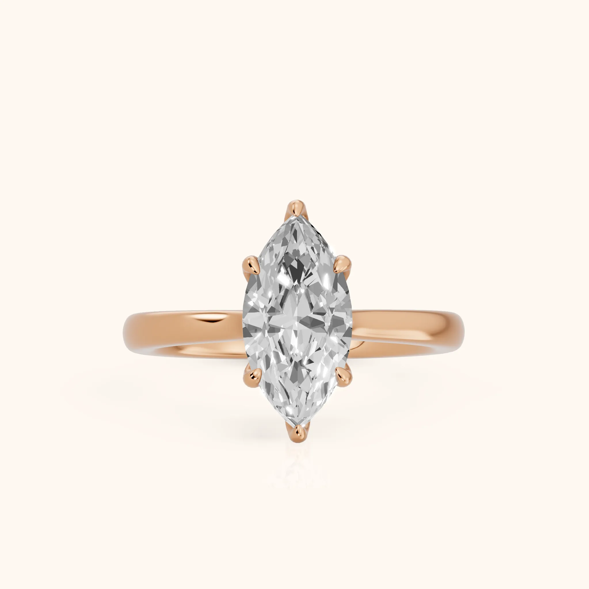 Mena Hidden Halo Marquise Diamond Engagement Ring in Rose Gold — view 1