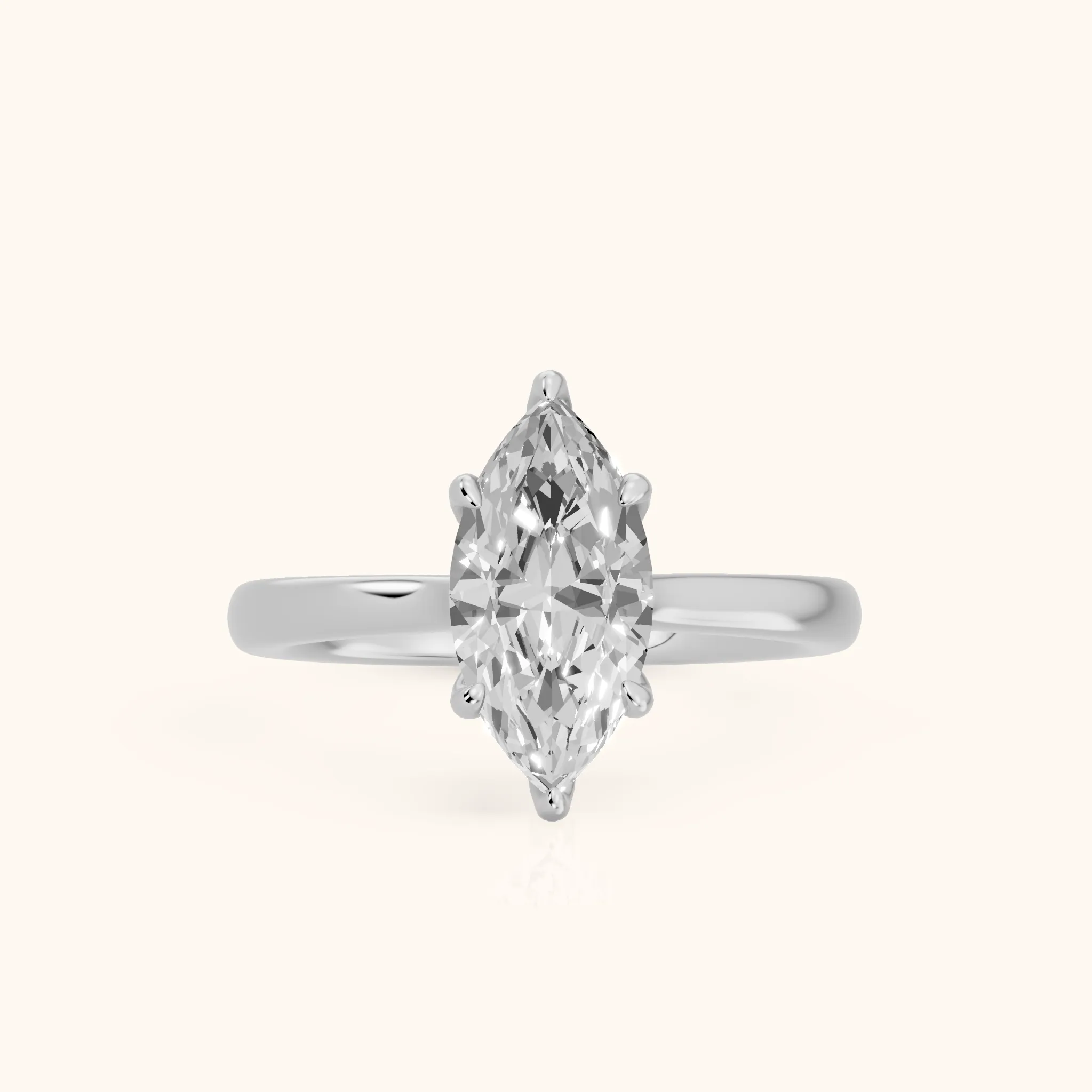 Mena Hidden Halo Marquise Diamond Engagement Ring in Silver — view 1