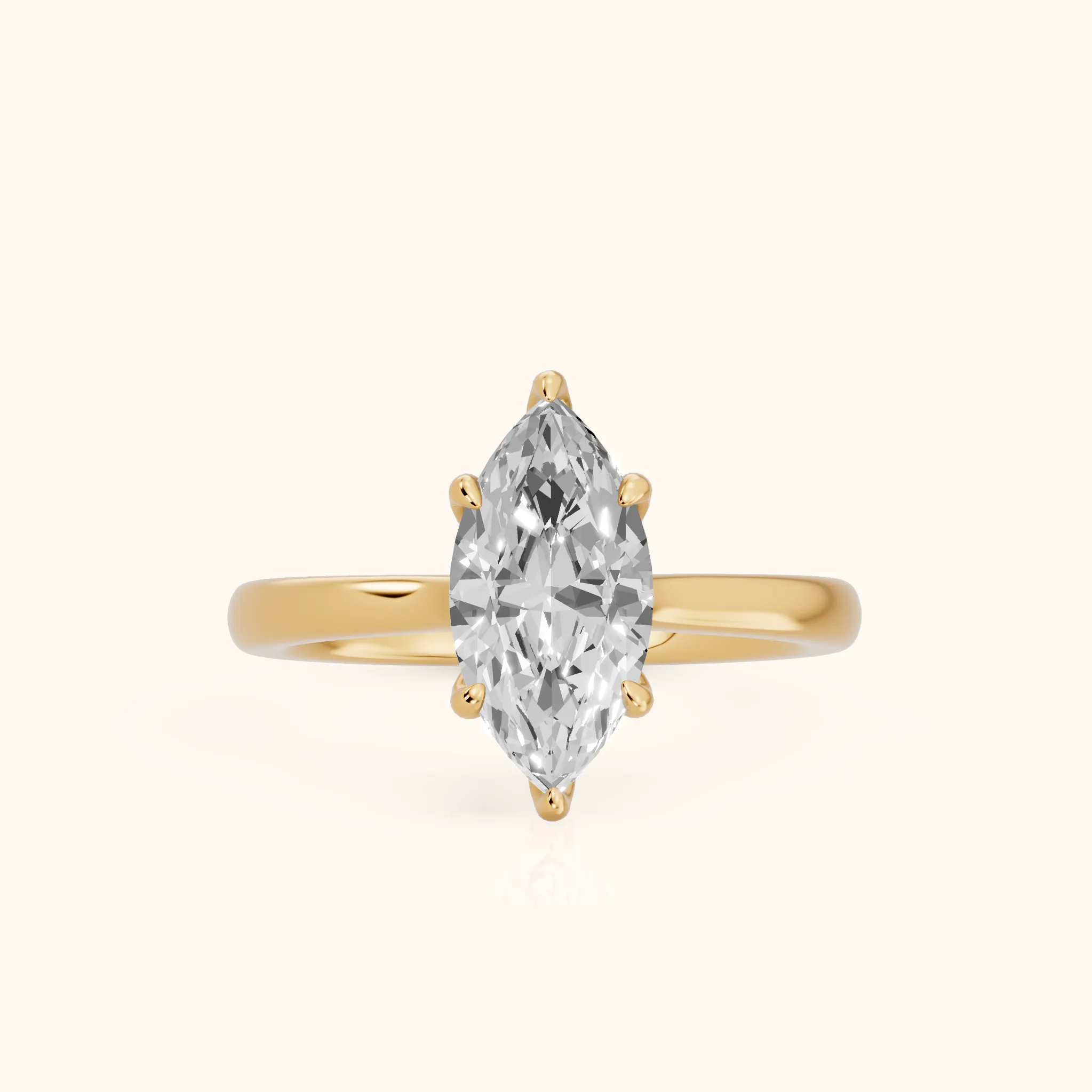 Mena Hidden Halo Marquise Diamond Engagement Ring in Yellow Gold — view 1
