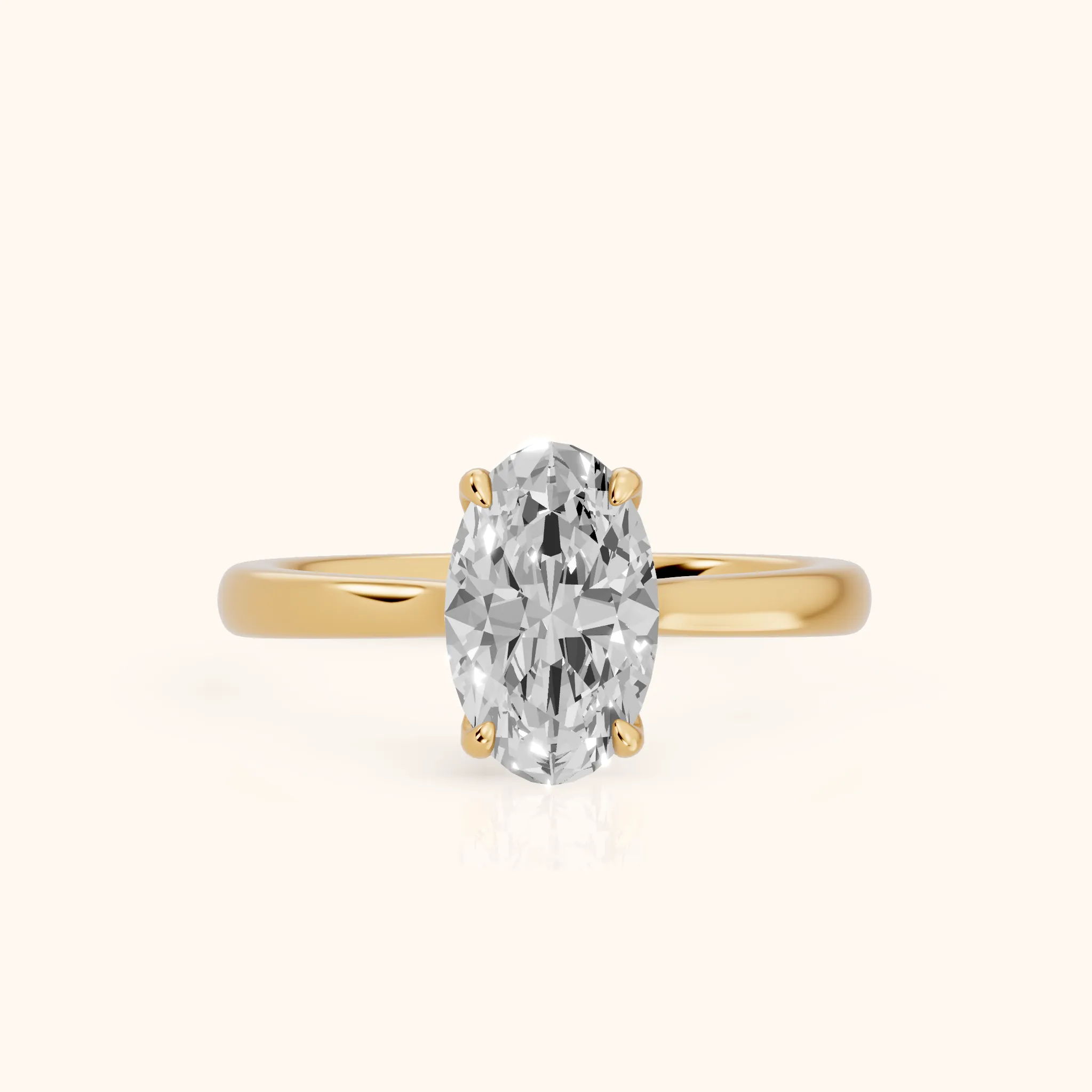 Mena Hidden Halo Oval Diamond Engagement Ring in Yellow Gold — view 1