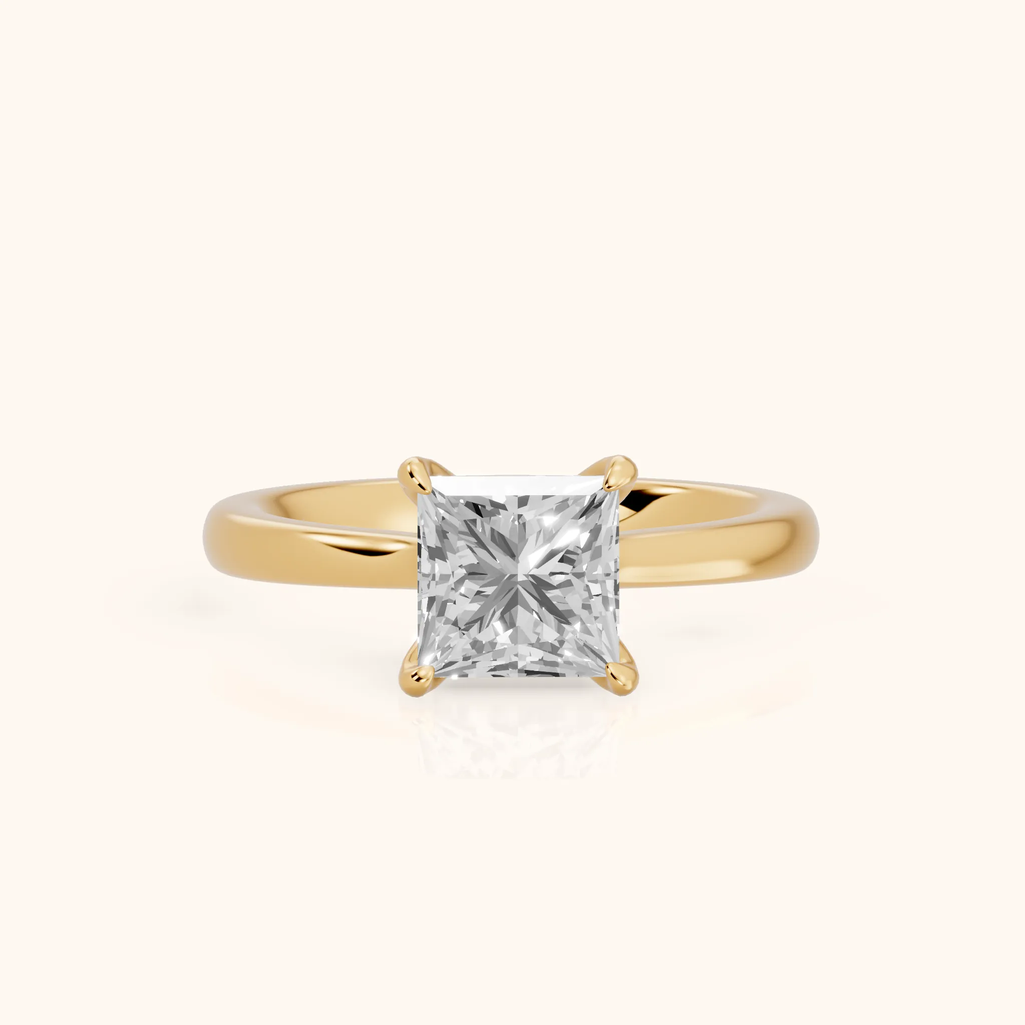 Mena Hidden Halo Princess Diamond Engagement Ring in Yellow Gold — view 1