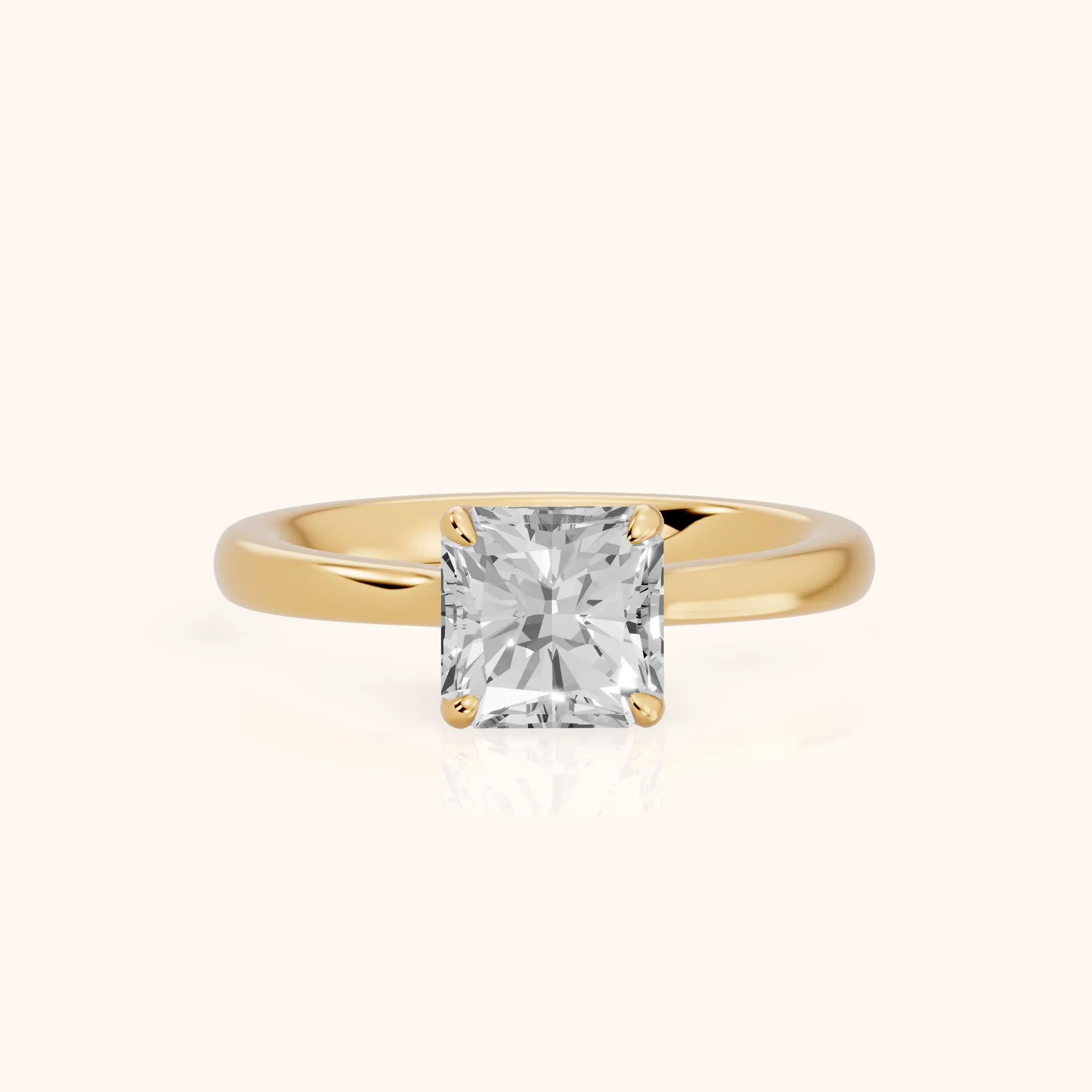 Mena Hidden Halo Radiant Diamond Engagement Ring in Yellow Gold — view 1