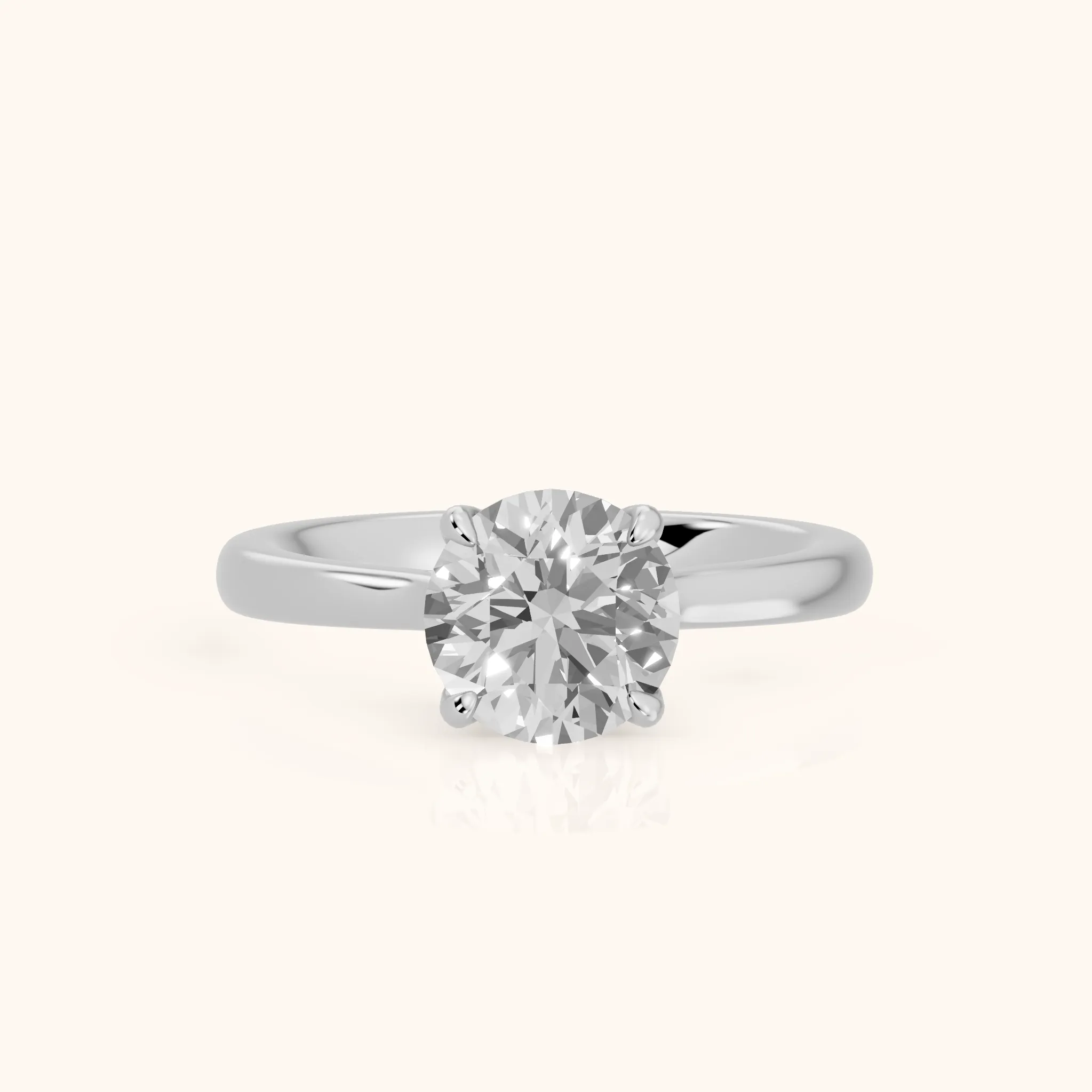 Mena Hidden Halo Round Diamond Engagement Ring in Platinum — view 1