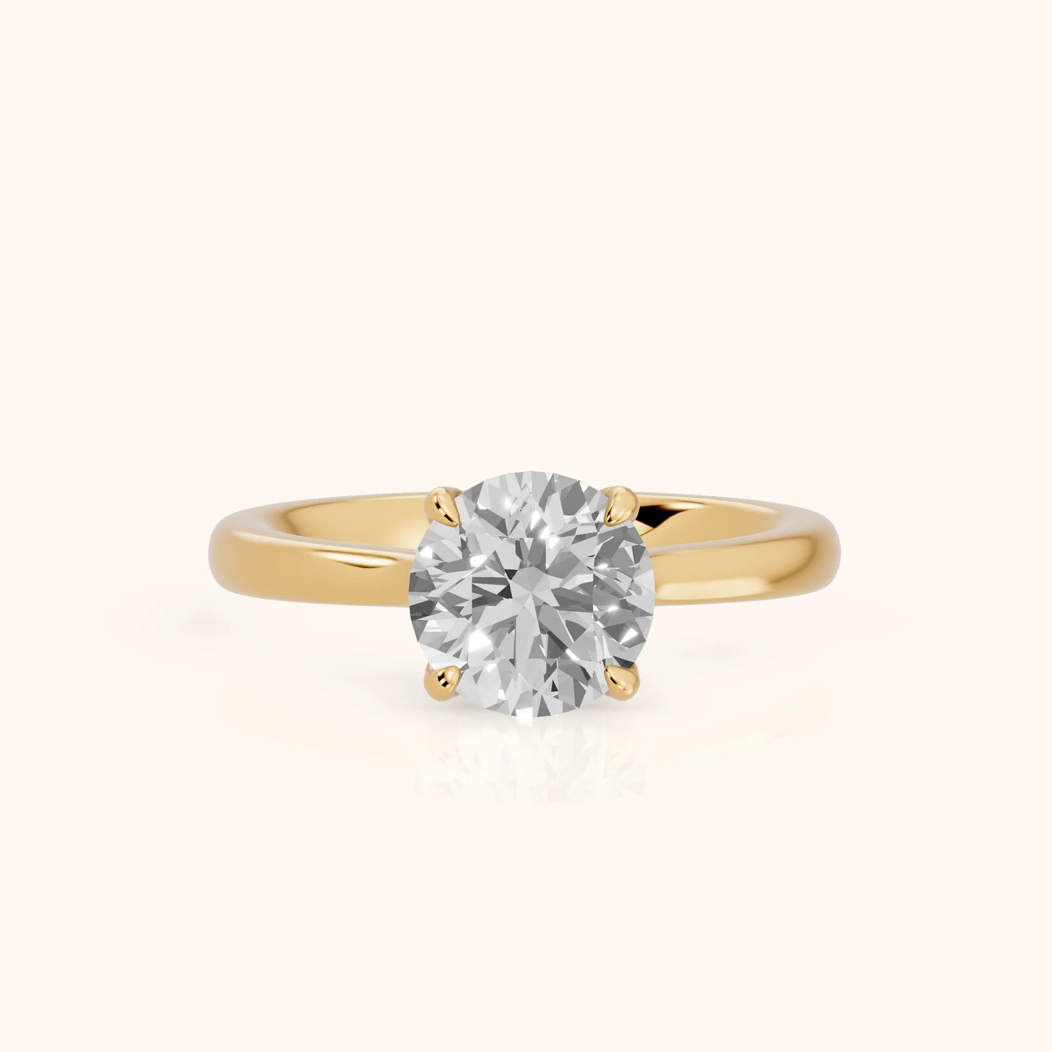 Mena Hidden Halo Round Diamond Engagement Ring in Yellow Gold — view 1