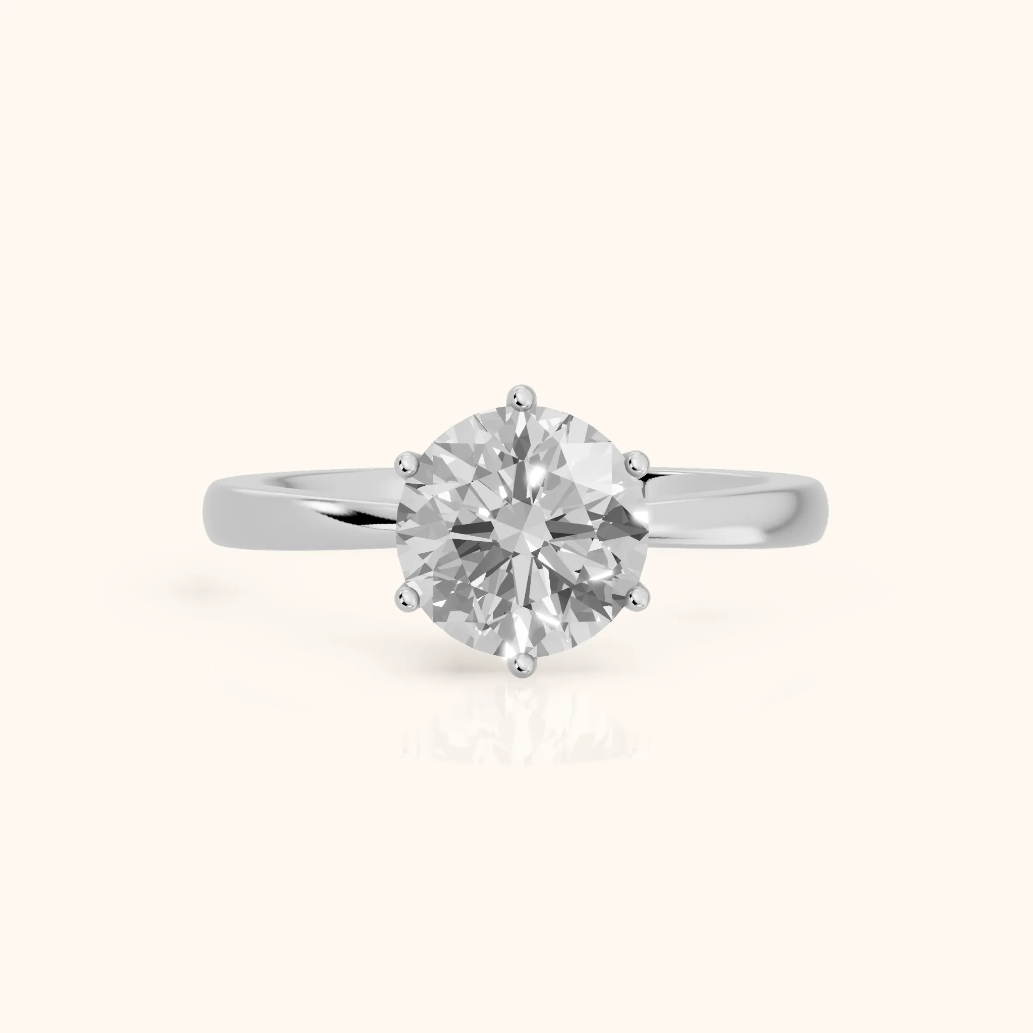 Ada Tapered Solitaire Round Diamond Engagement Ring in Platinum — view 1