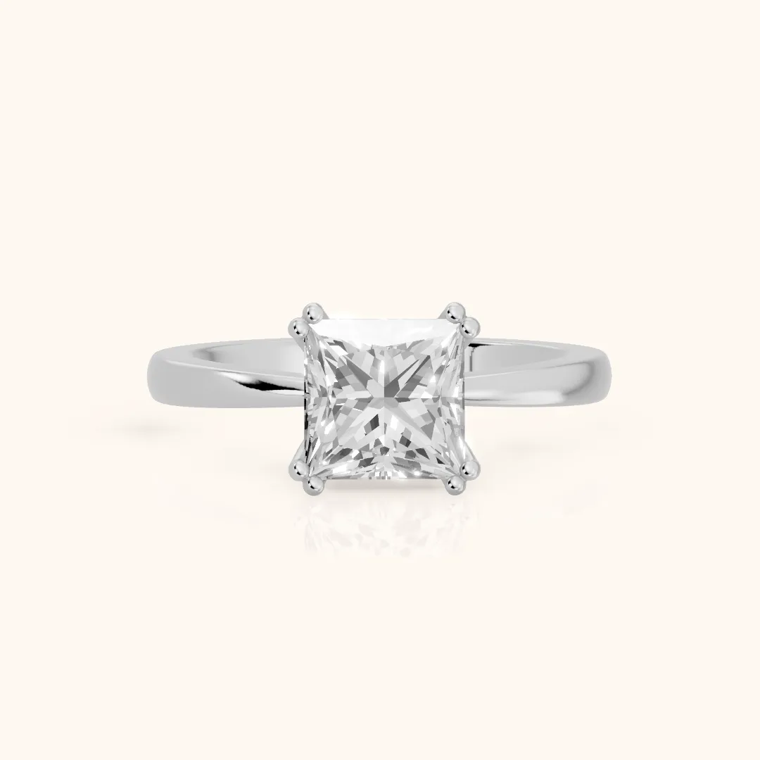 Lorelei Solitaire Princess Diamond Engagement Ring in Platinum — view 2