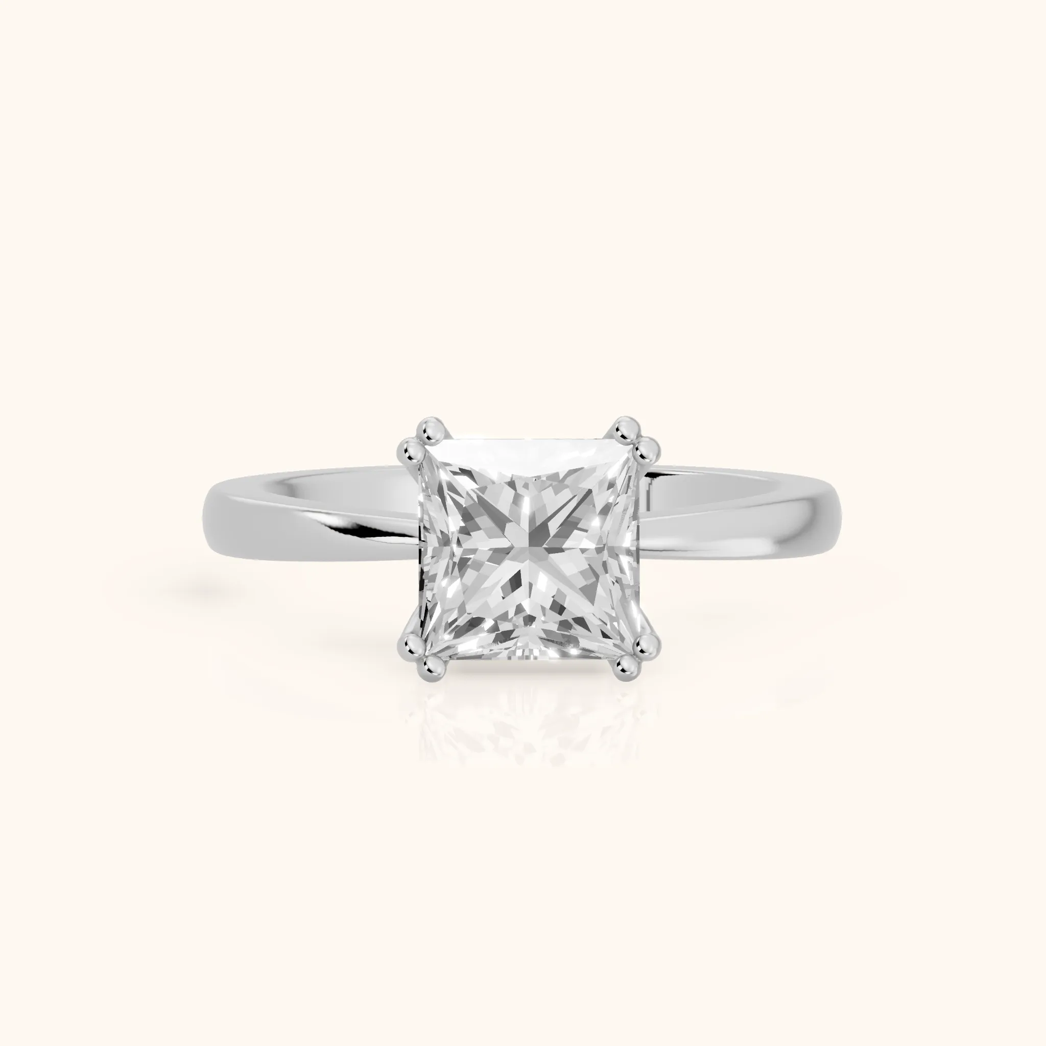 Lorelei Solitaire Princess Diamond Engagement Ring in Platinum — view 1