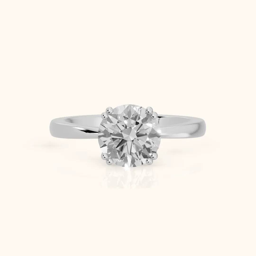 Lorelei Solitaire Round Diamond Engagement Ring in Silver — view 2