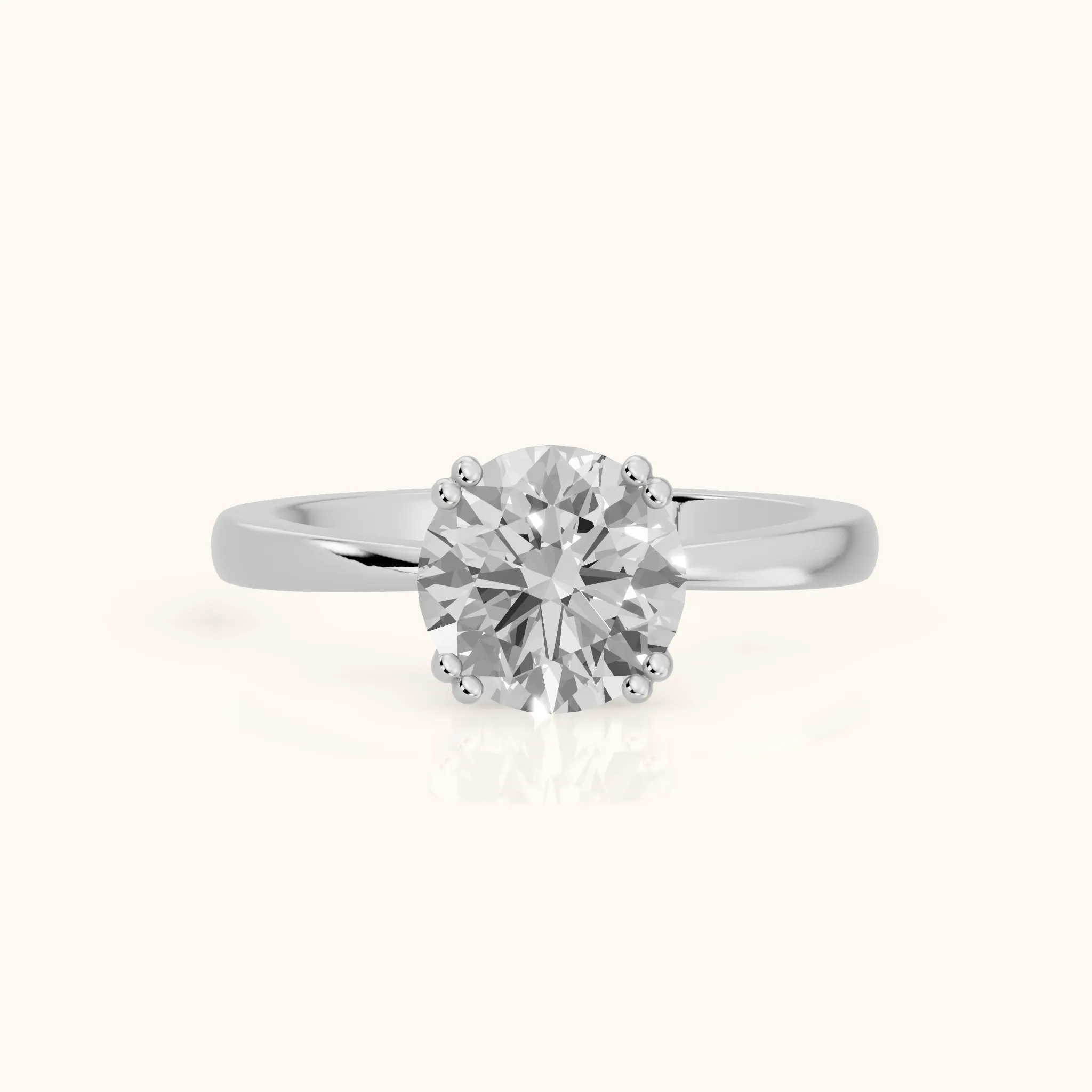 Lorelei Solitaire Round Diamond Engagement Ring in Silver — view 1