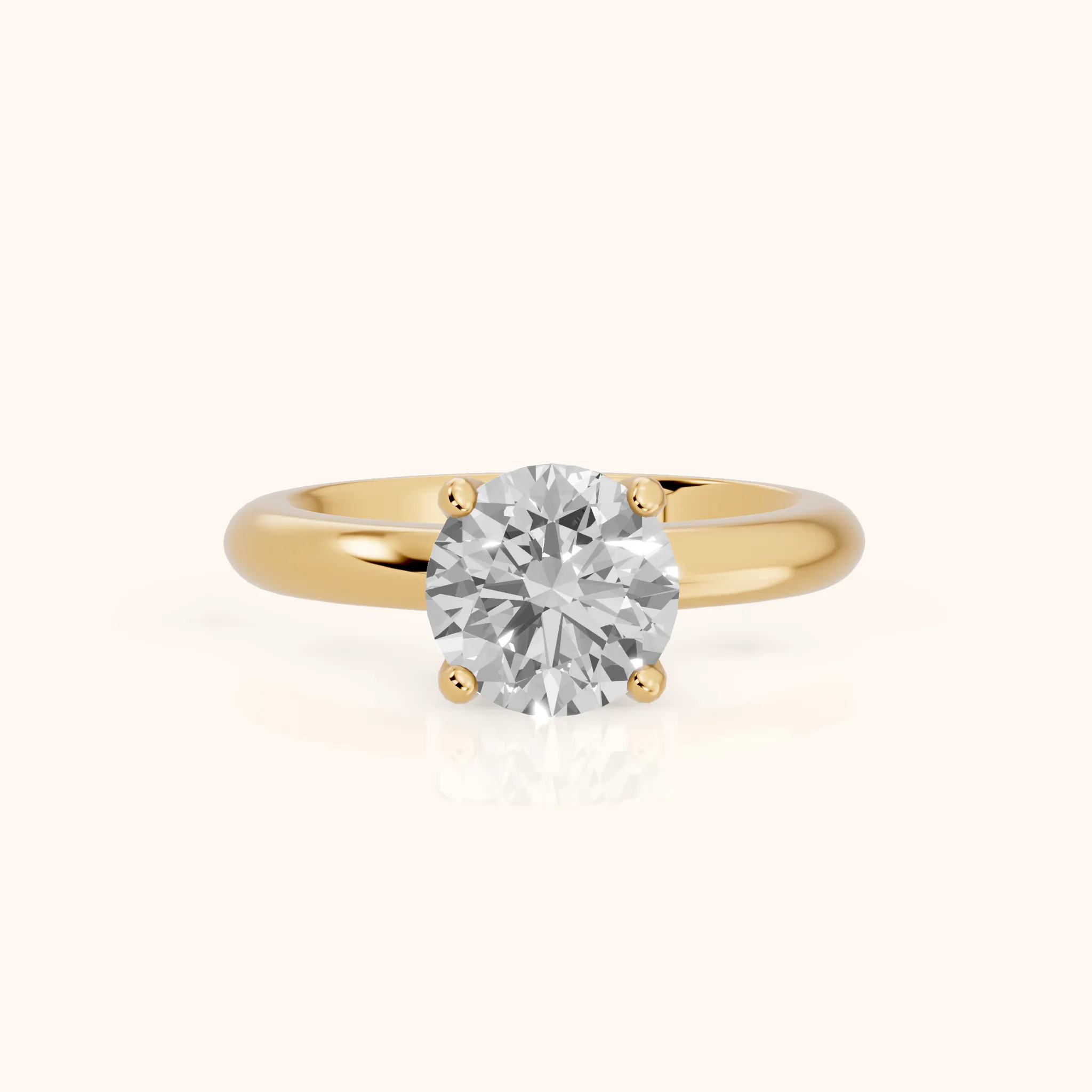 Clementine Solitaire Round Diamond Engagement Ring in Yellow Gold — view 1