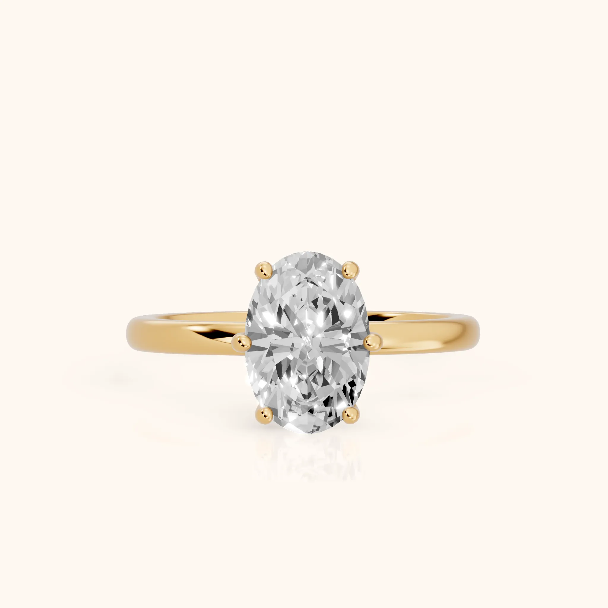 Arielle Solitaire Oval Diamond Engagement Ring in Yellow Gold — view 1