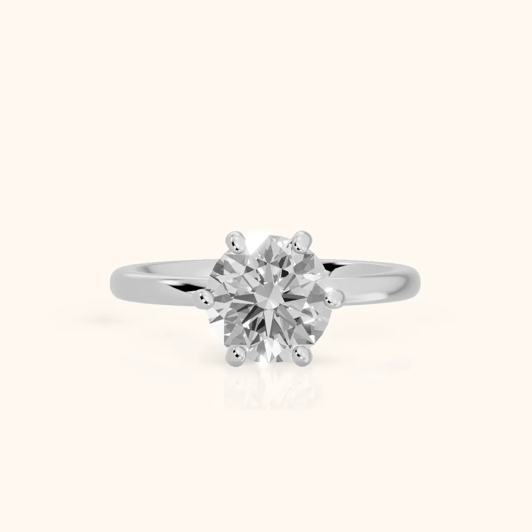 Arielle Solitaire Round Diamond Engagement Ring in Platinum — view 2