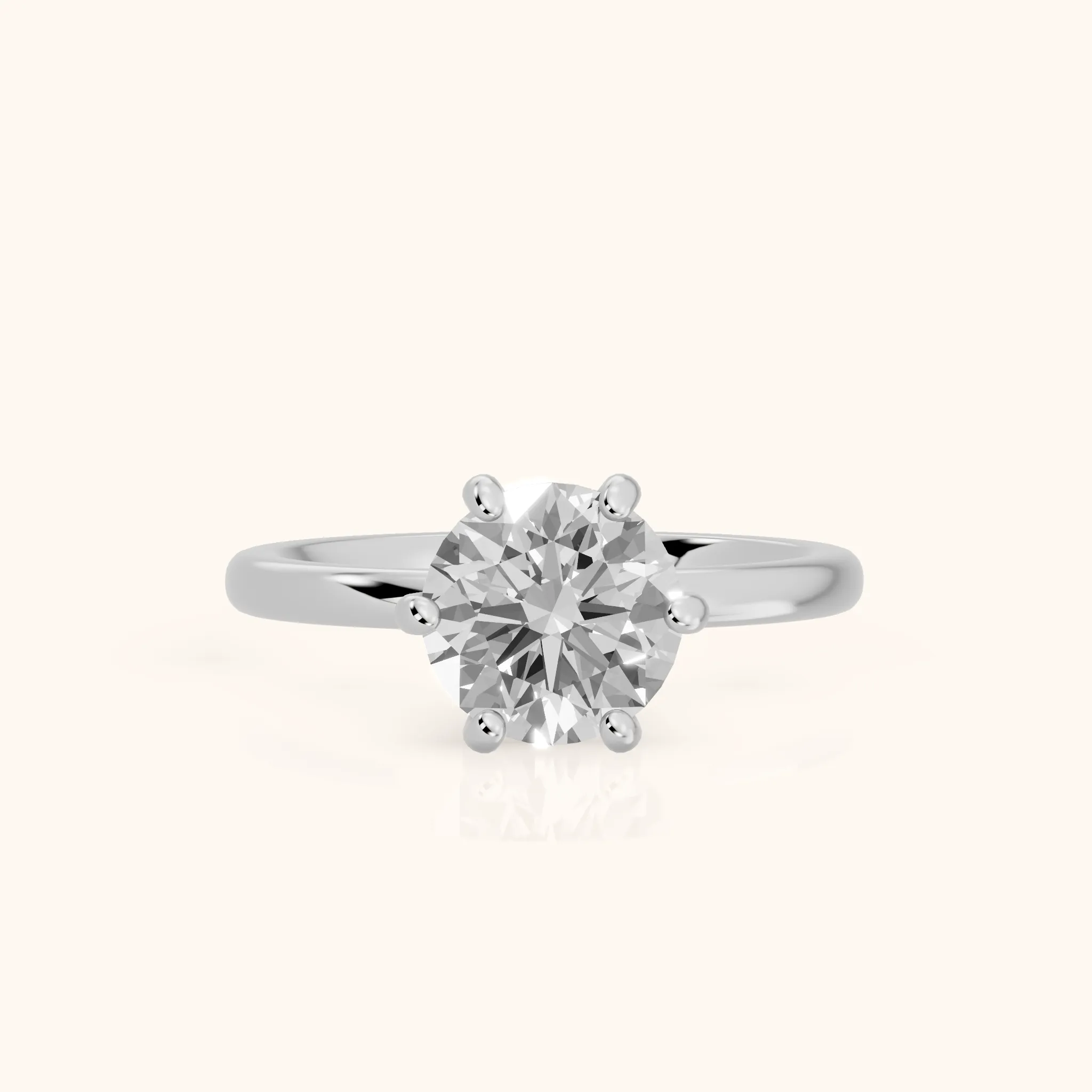 Arielle Solitaire Round Diamond Engagement Ring in Platinum — view 1