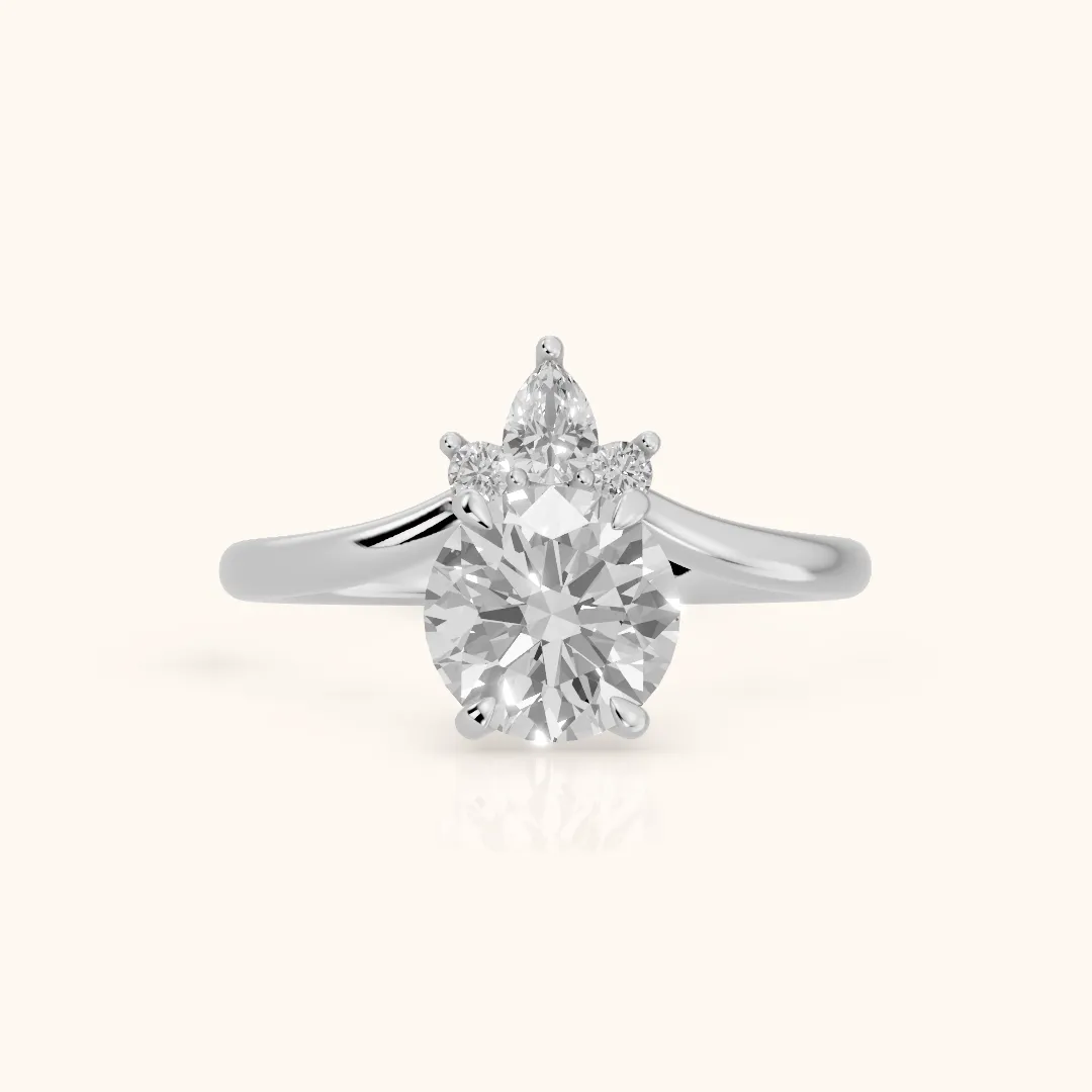 Isadora Bypass Cluster Round Diamond Engagement Ring in Platinum — view 2