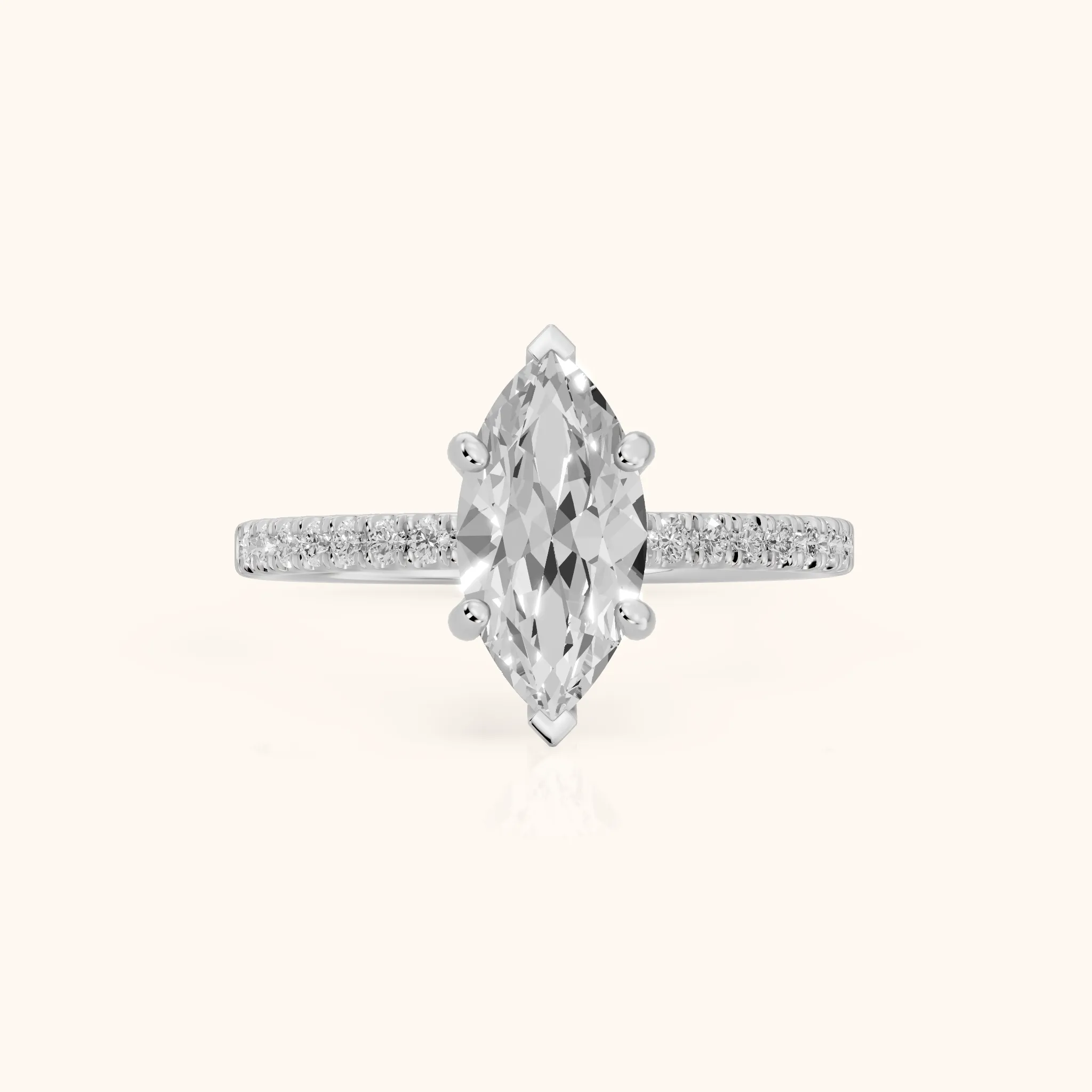 Beth Hidden Halo Pavé Marquise Diamond Engagement Ring in Platinum — view 1