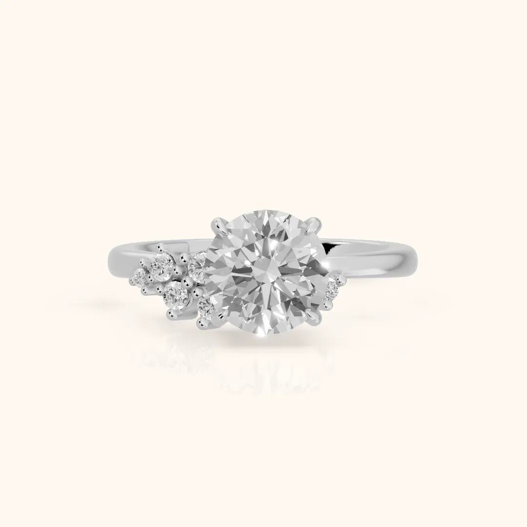 Gina Cluster Round Diamond Engagement Ring in Platinum — view 2