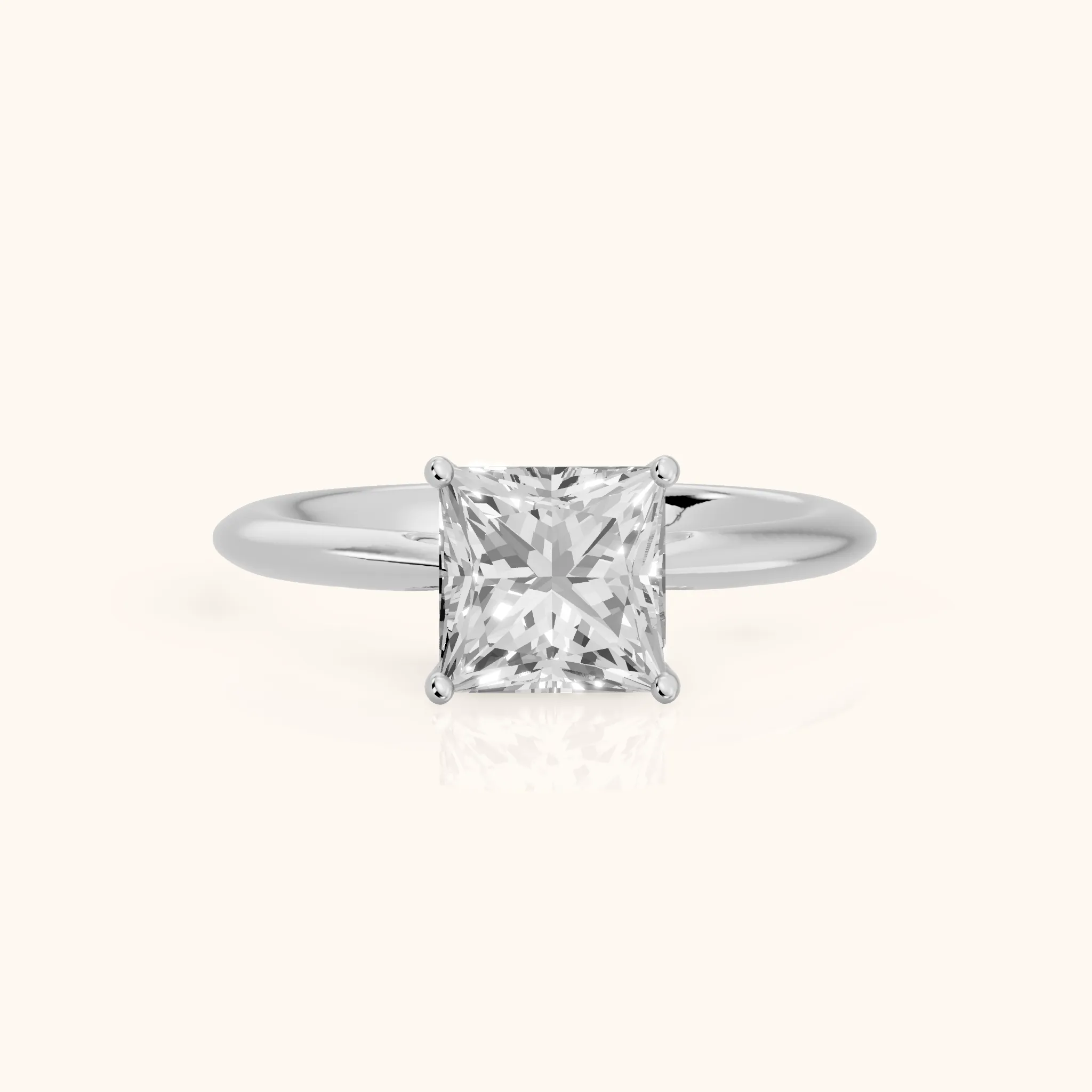 Lindsay Trellis Solitaire Princess Diamond Engagement Ring in Platinum — view 1