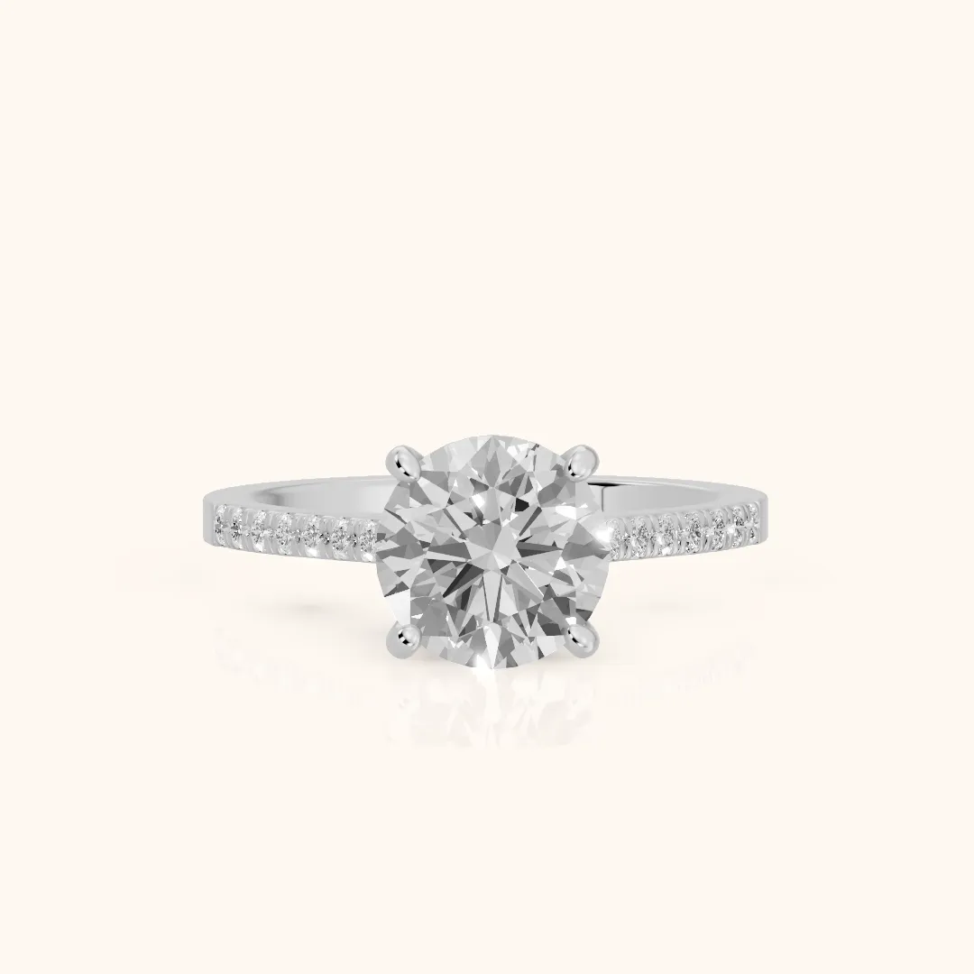 Meg Pavé Round Diamond Engagement Ring in Silver — view 2
