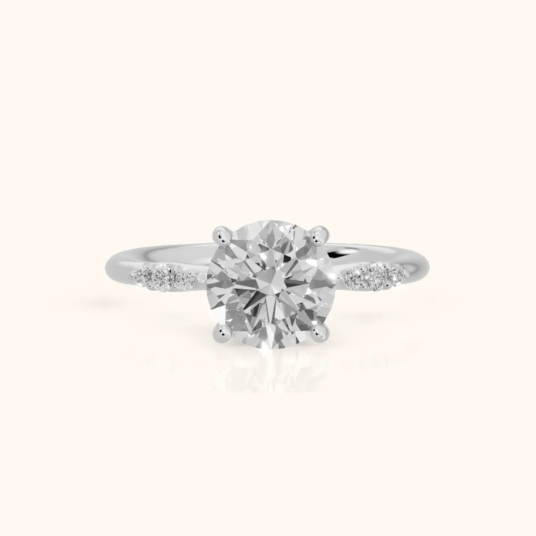 Sheila Pavé Round Diamond Engagement Ring in Platinum — view 2