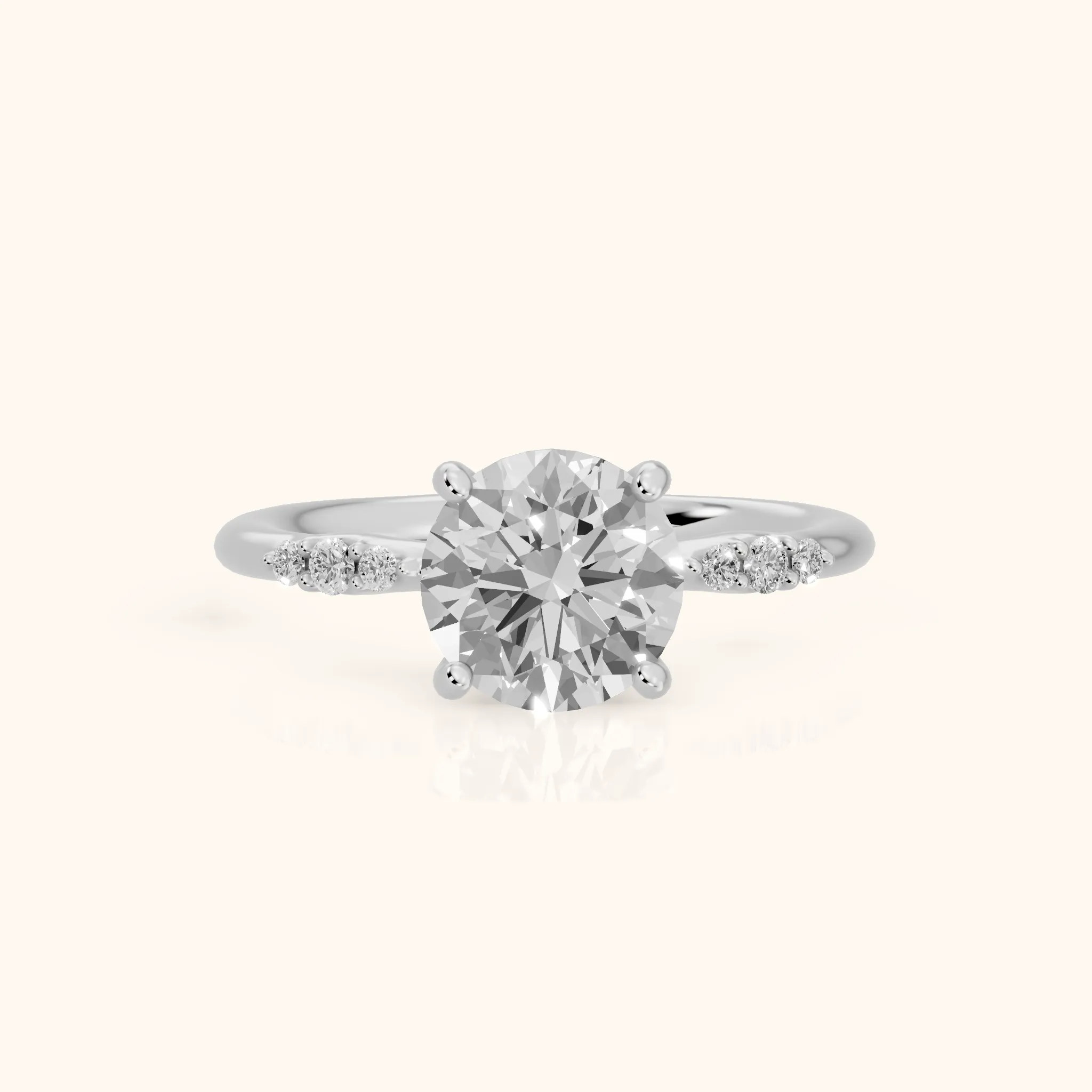 Sheila Pavé Round Diamond Engagement Ring in Platinum — view 1