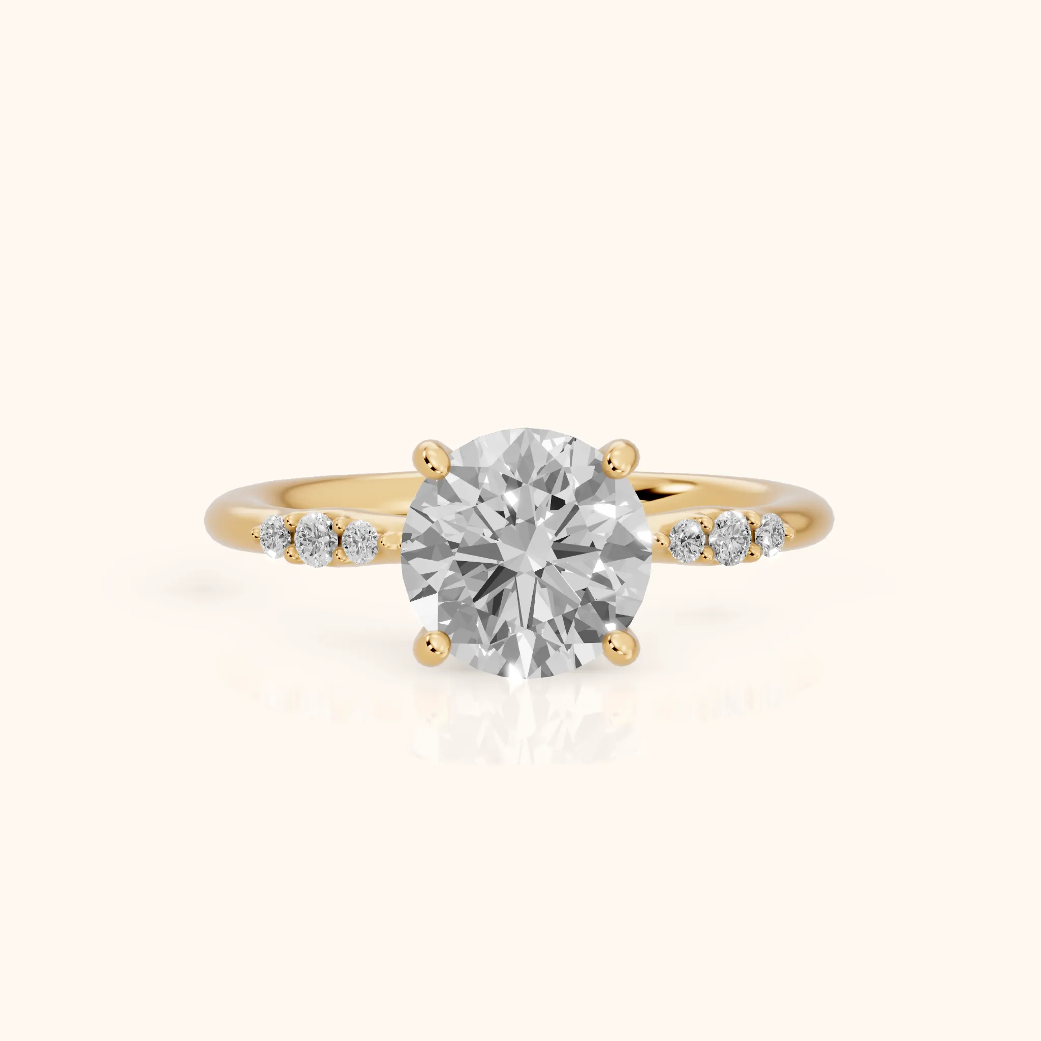 Sheila Pavé Round Diamond Engagement Ring in Yellow Gold — view 1
