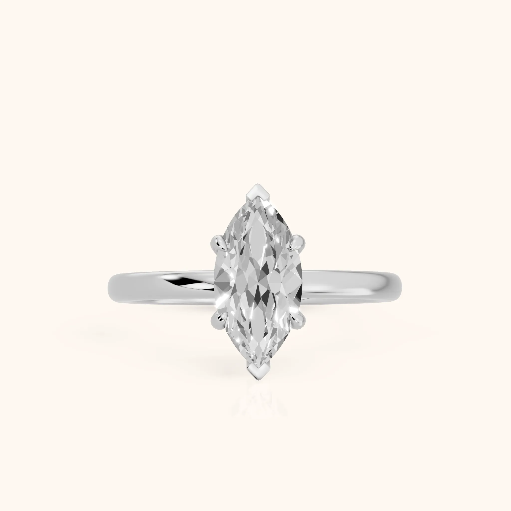 Susan Solitaire Marquise Diamond Engagement Ring in Silver — view 1
