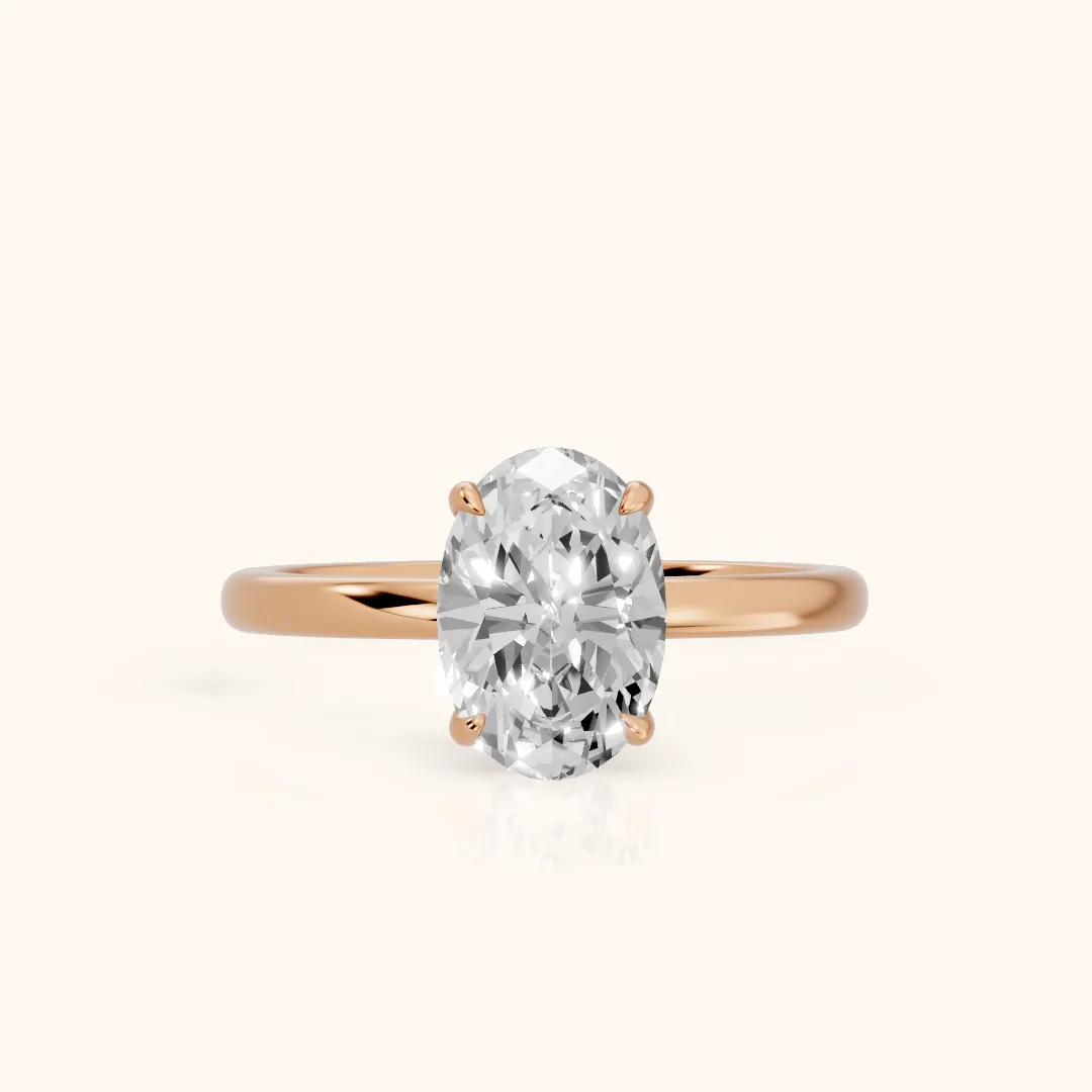 Susan Solitaire Oval Diamond Engagement Ring in Rose Gold — view 2