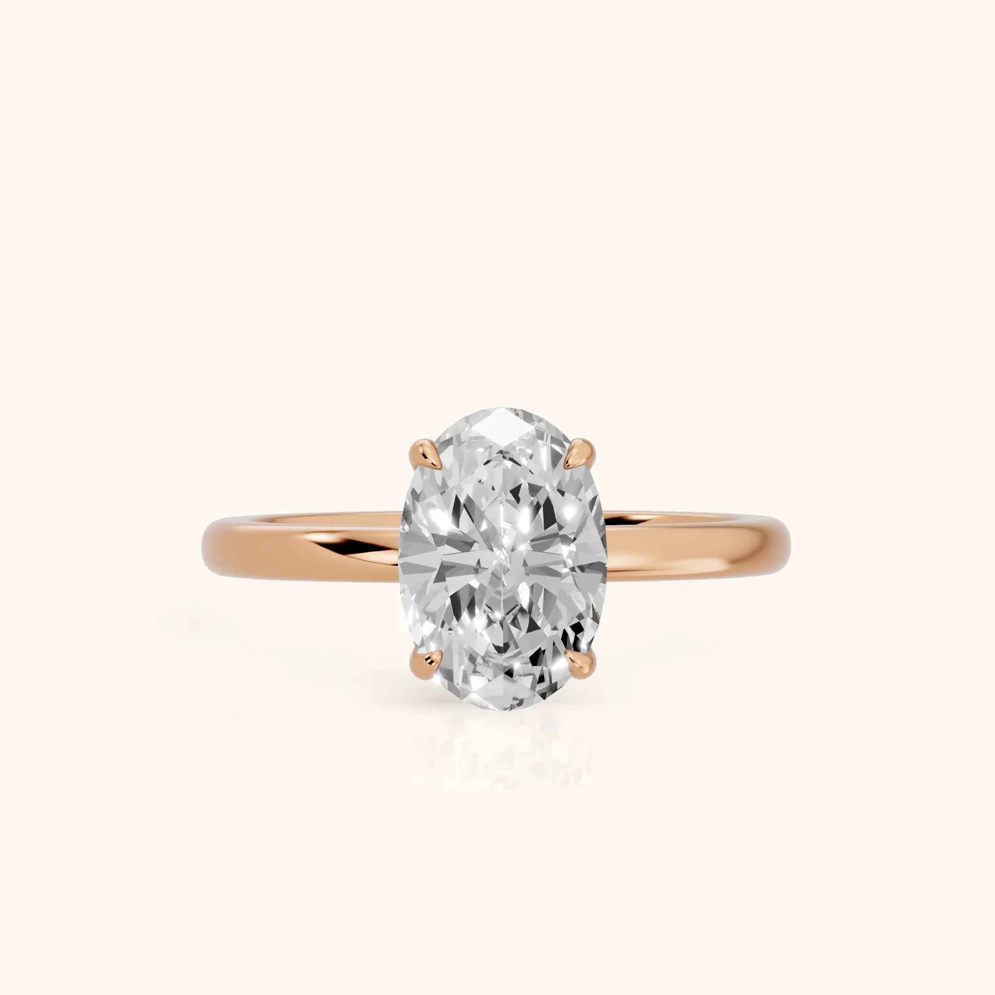 Susan Solitaire Oval Diamond Engagement Ring in Rose Gold — view 1