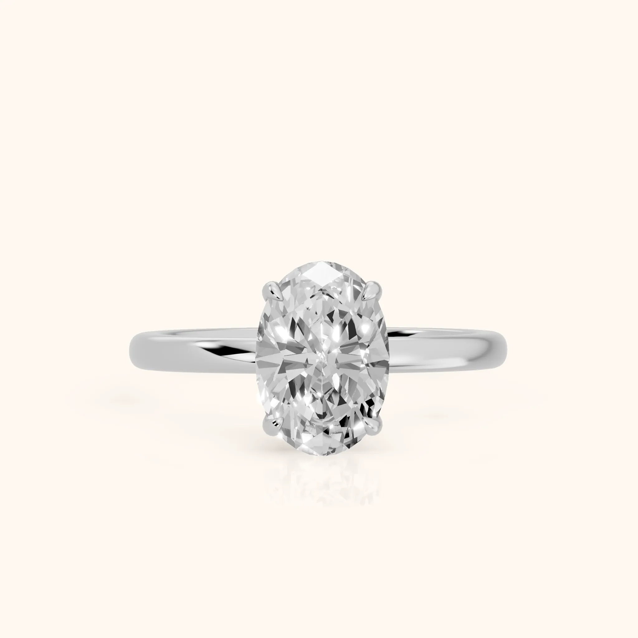 Susan Solitaire Oval Diamond Engagement Ring in Silver — view 1