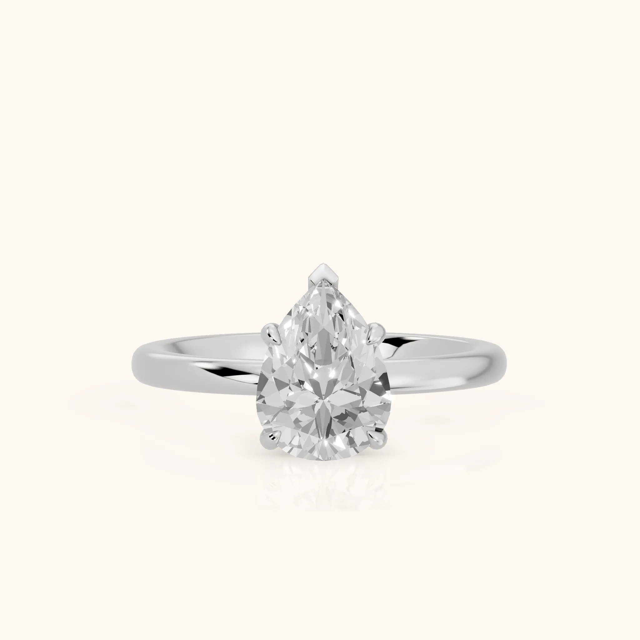 Susan Solitaire Pear Diamond Engagement Ring in Silver — view 1