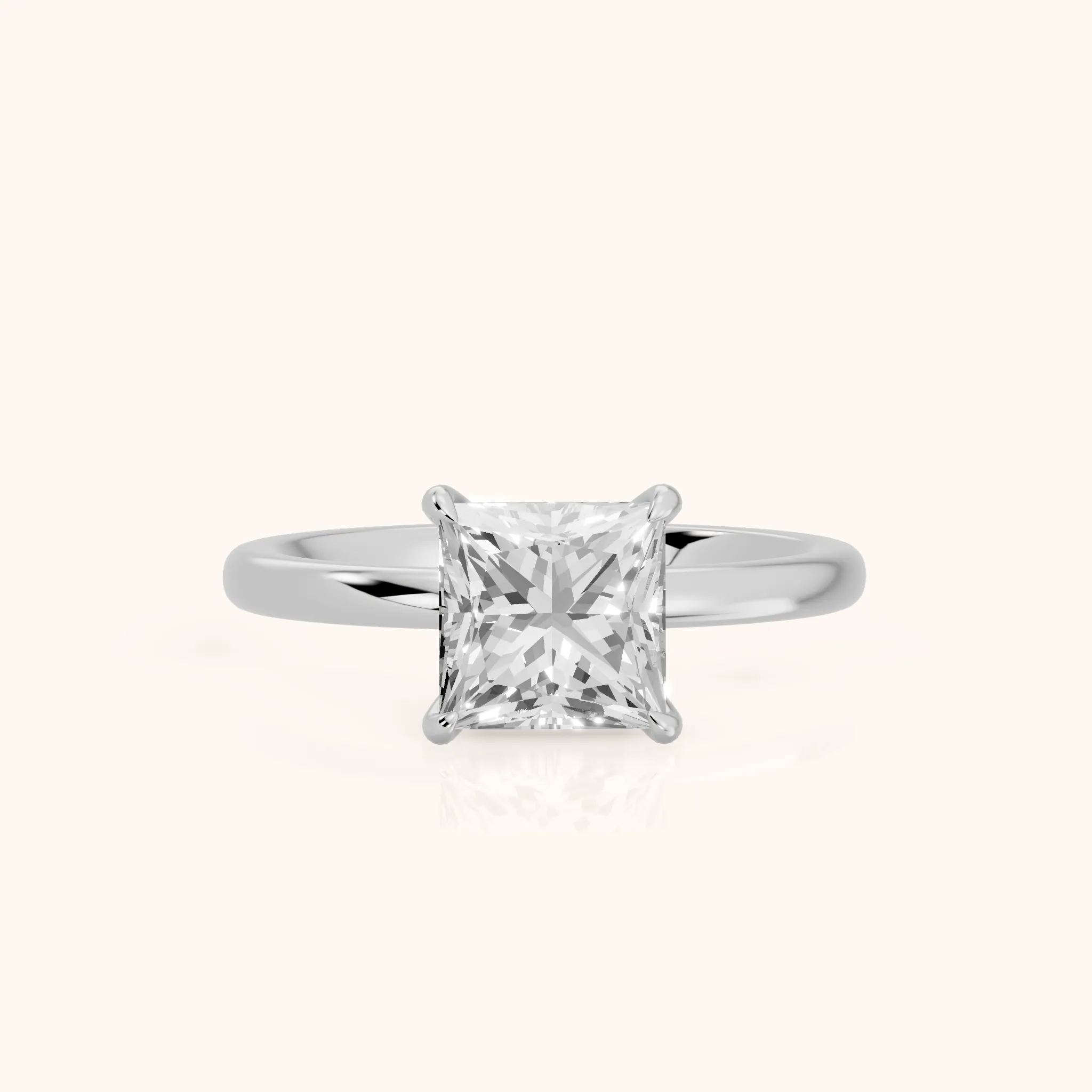 Susan Solitaire Princess Diamond Engagement Ring in Silver — view 1