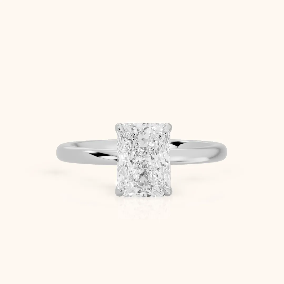 Susan Solitaire Radiant Diamond Engagement Ring in Silver — view 2