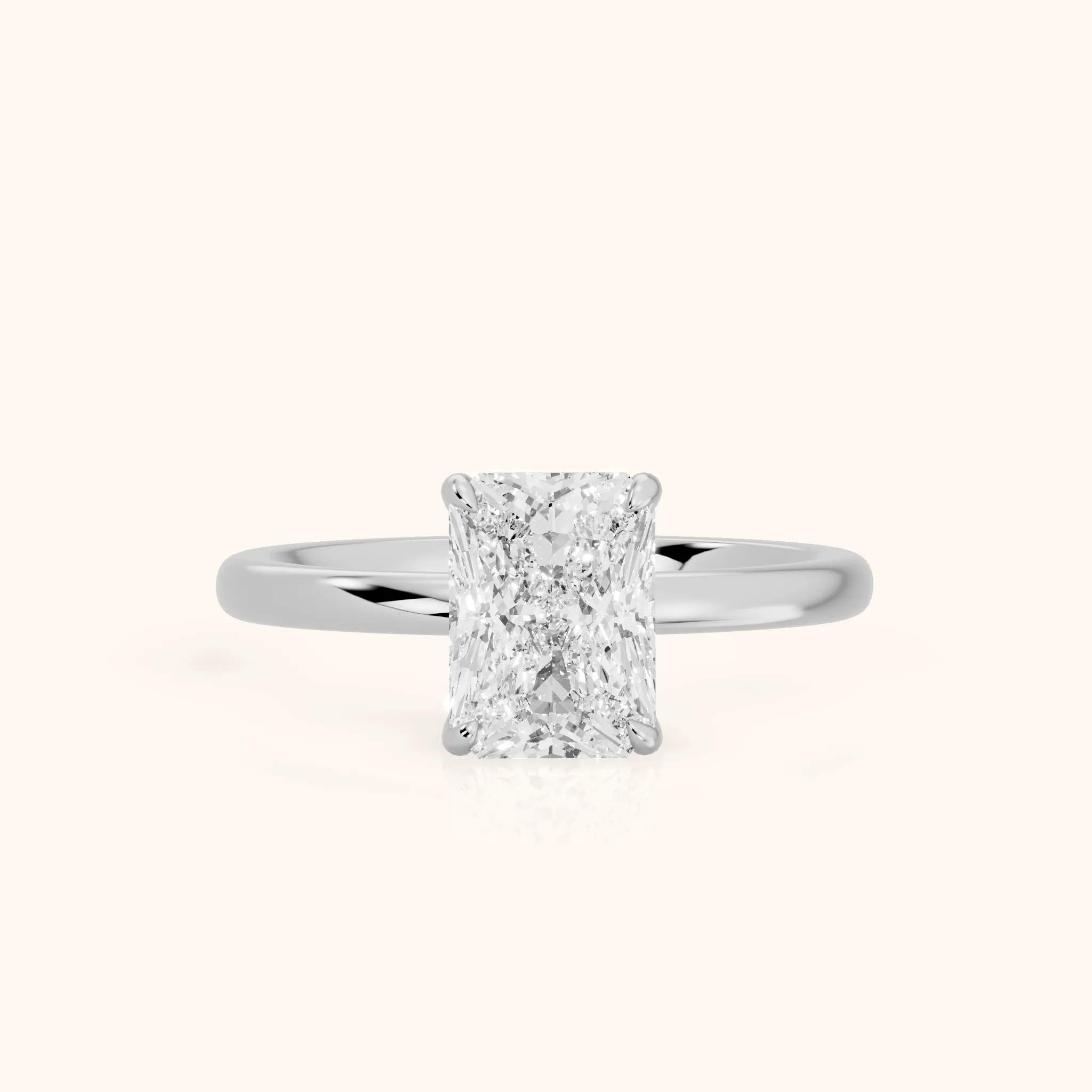 Susan Solitaire Radiant Diamond Engagement Ring in Silver — view 1
