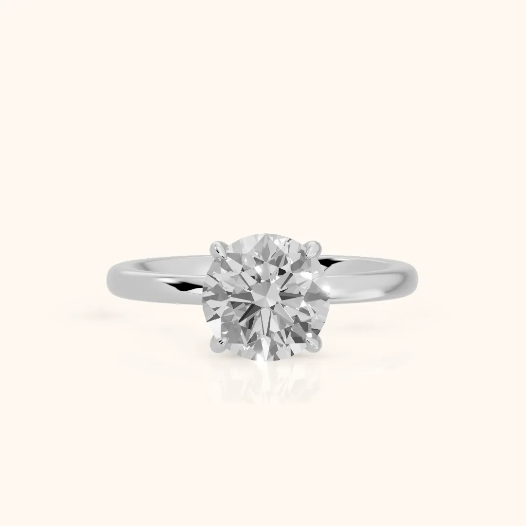 Susan Solitaire Round Diamond Engagement Ring in Silver — view 2
