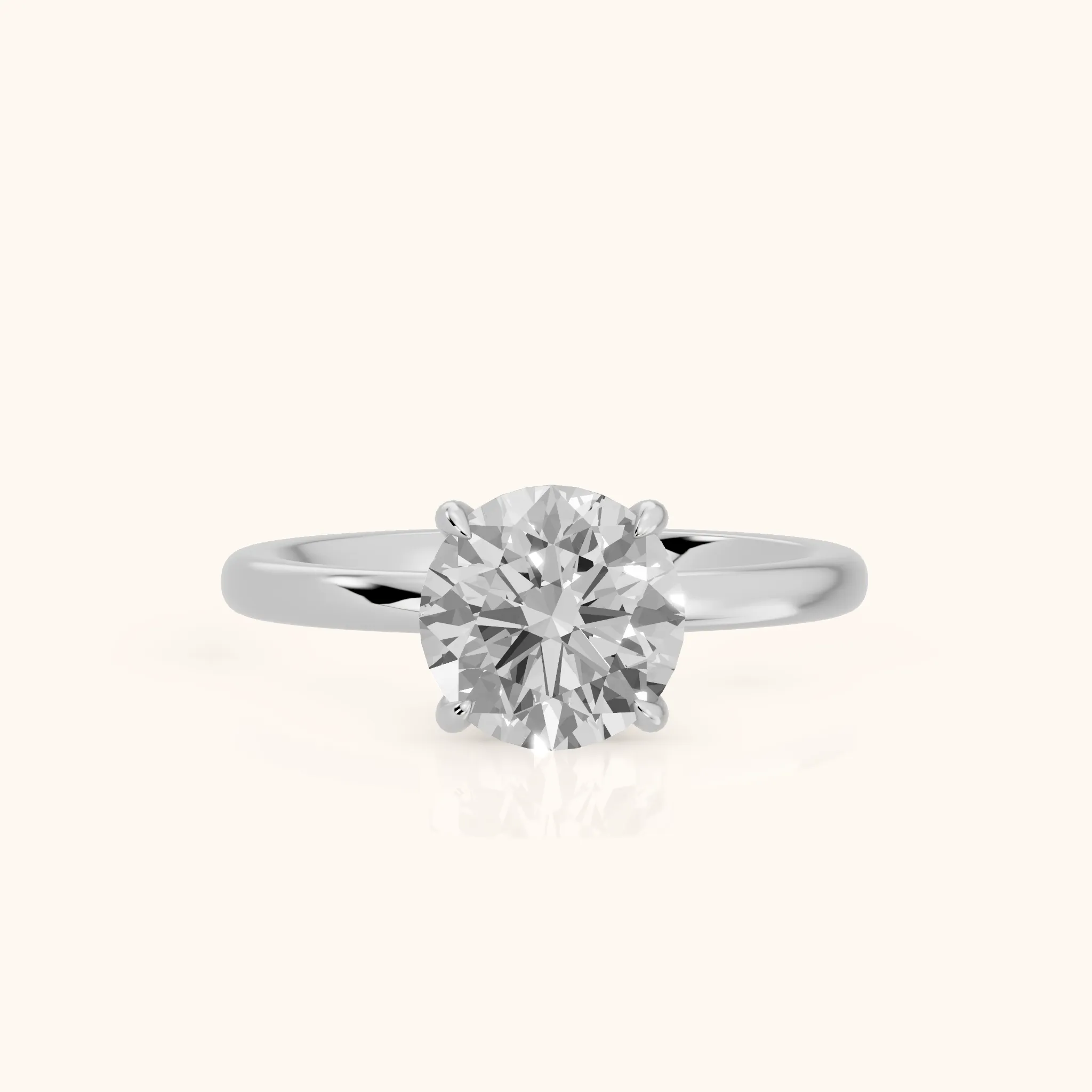 Susan Solitaire Round Diamond Engagement Ring in Silver — view 1