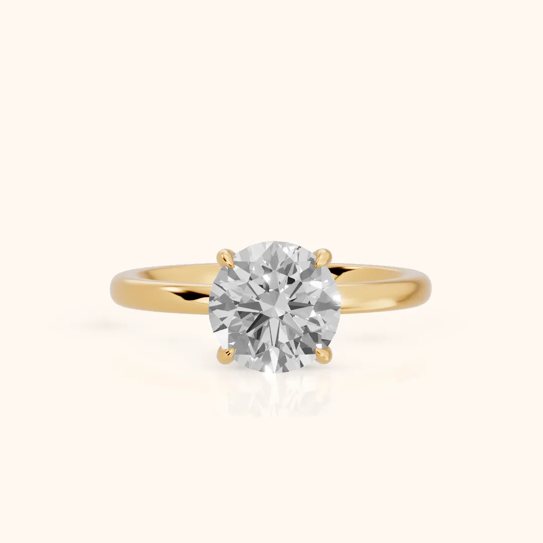 Susan Solitaire Round Diamond Engagement Ring in Yellow Gold — view 2